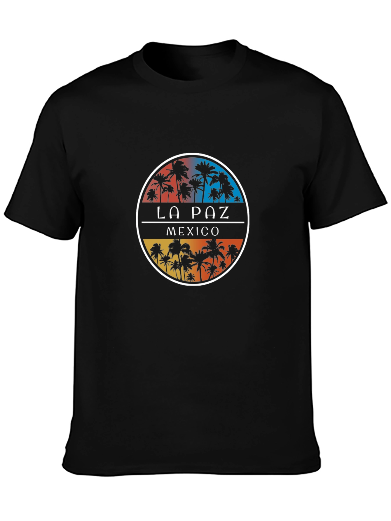 La Paz Mexico Palm Tree Graphic Black T-Shirt