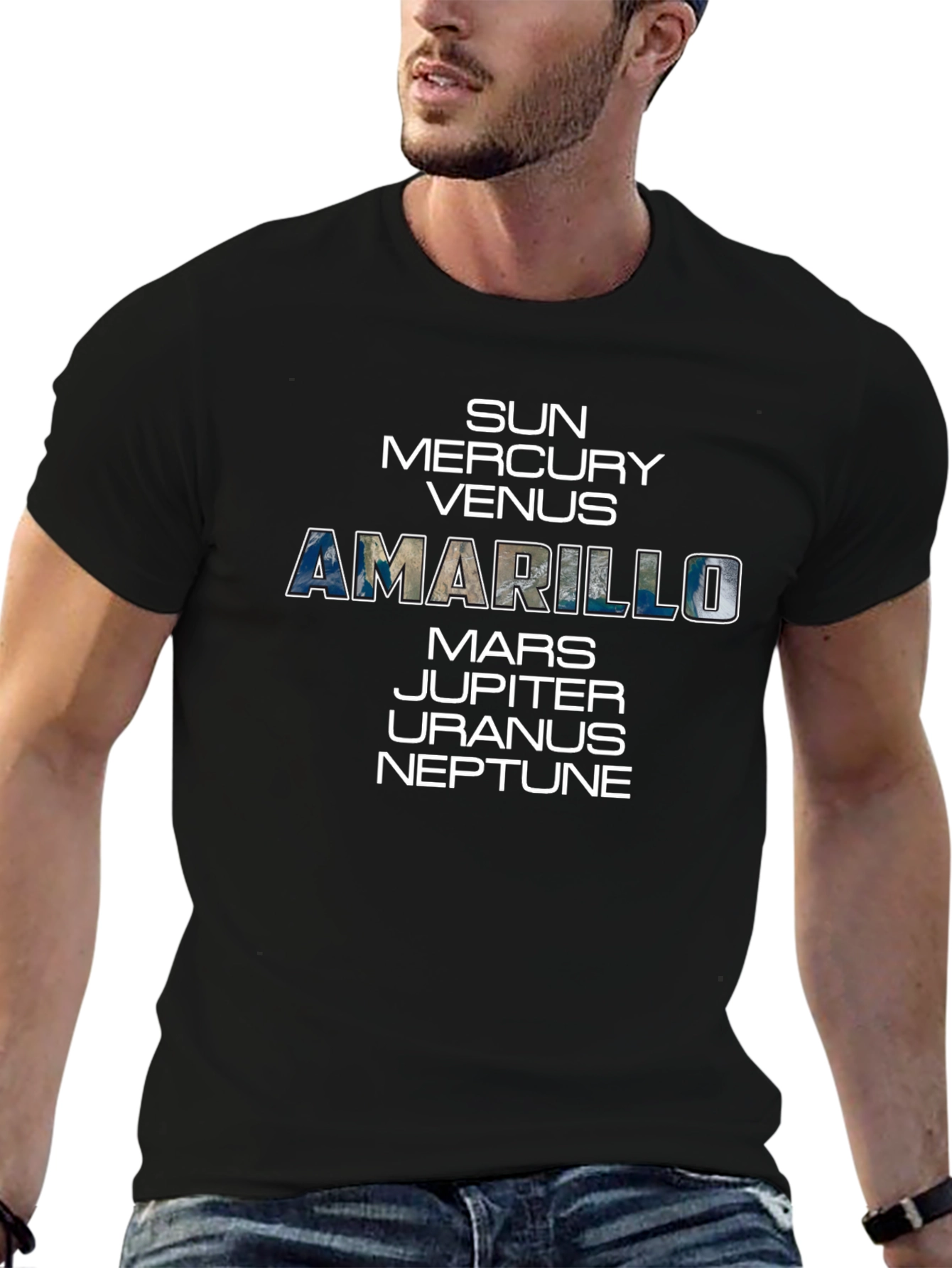 Planets T-Shirt - Amarillo Earth Graphic Tee