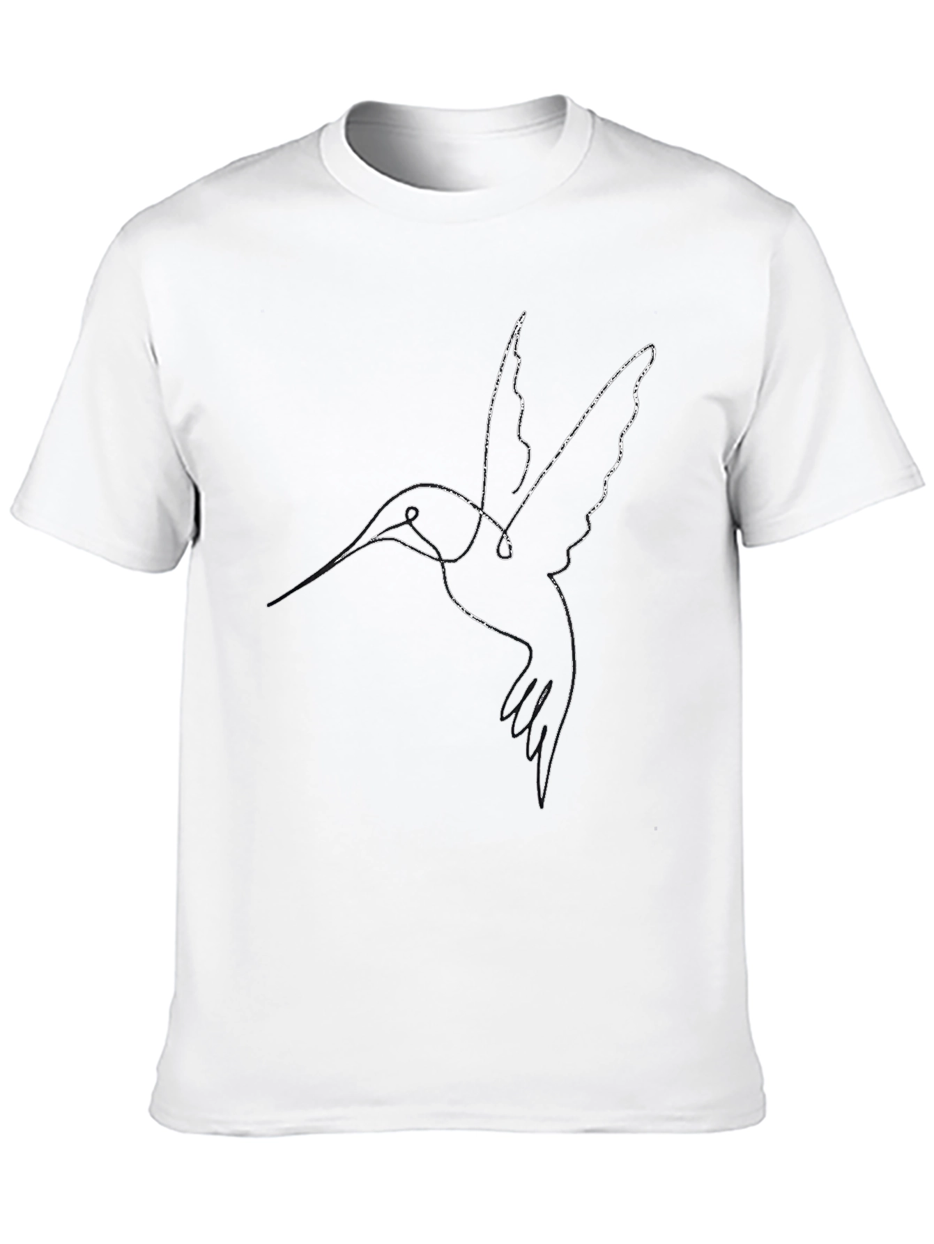 Minimalist Hummingbird Black T-Shirt
