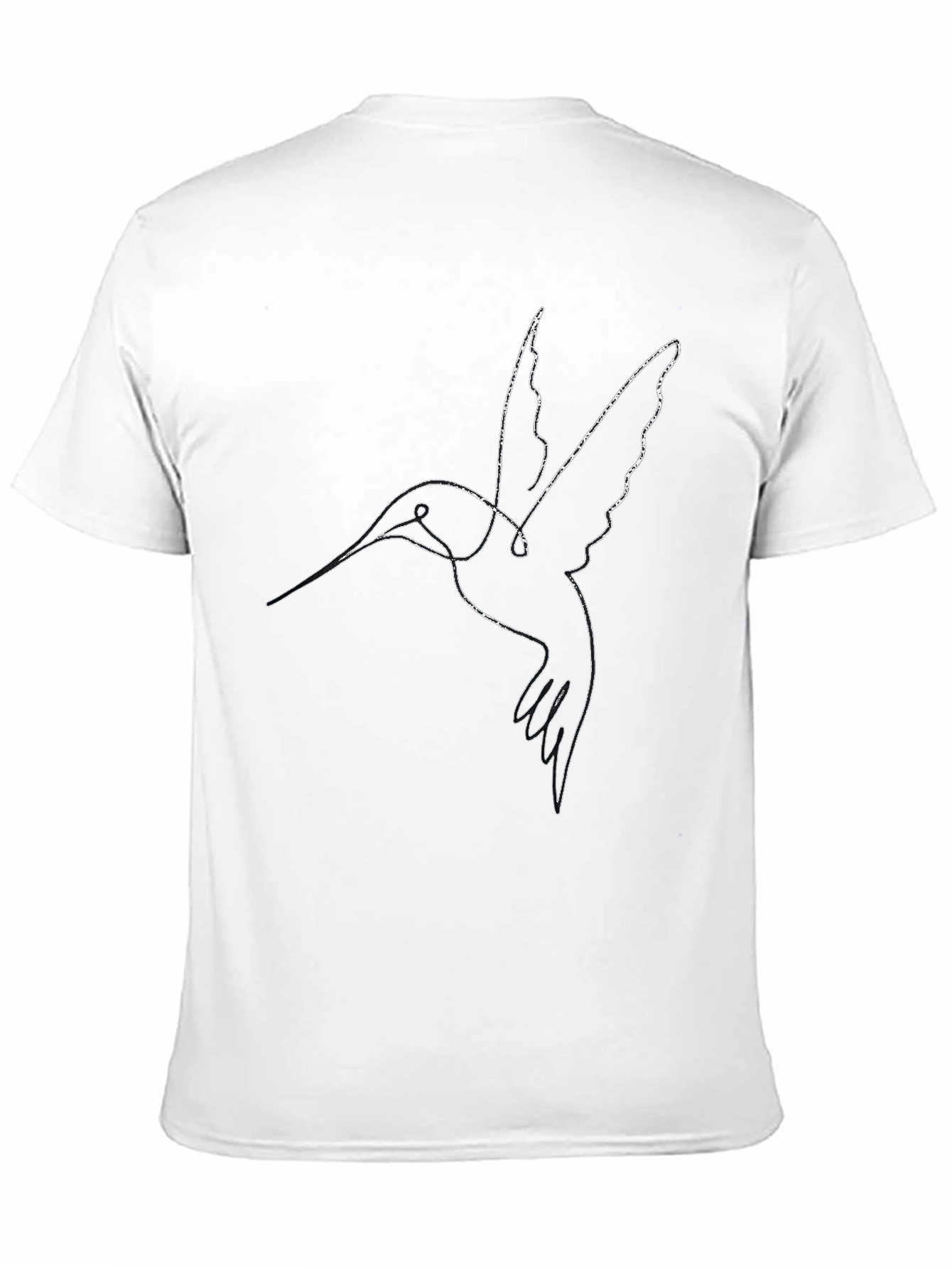 Minimalist Hummingbird Black T-Shirt