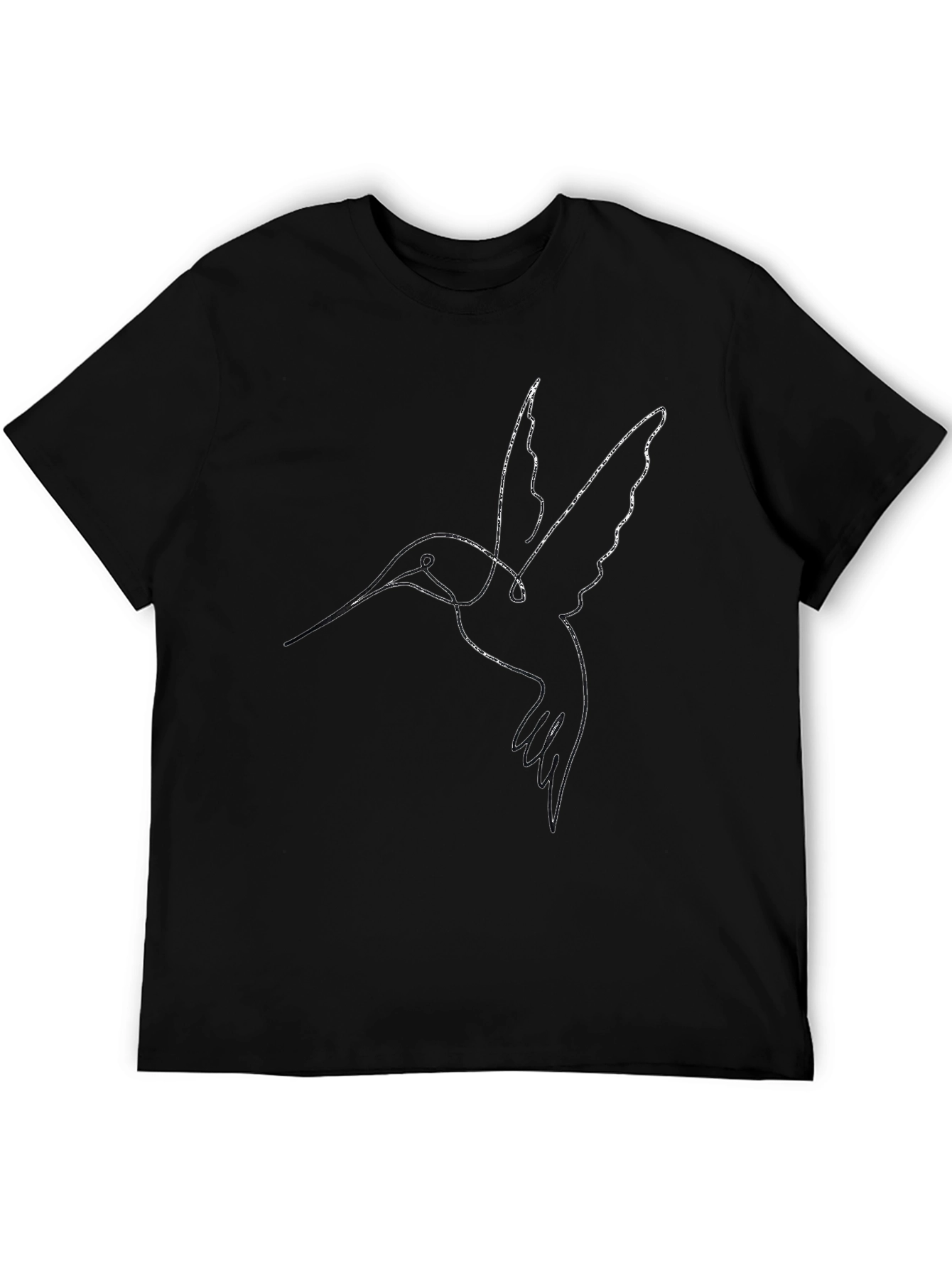 Minimalist Hummingbird Black T-Shirt