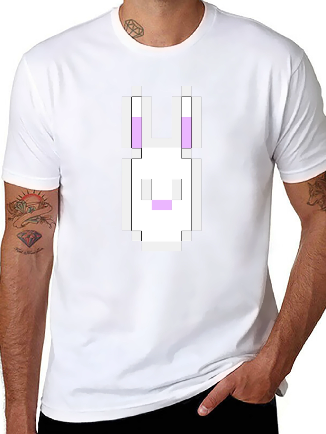 Pixel Bunny Black T-Shirt - Gaming Inspired