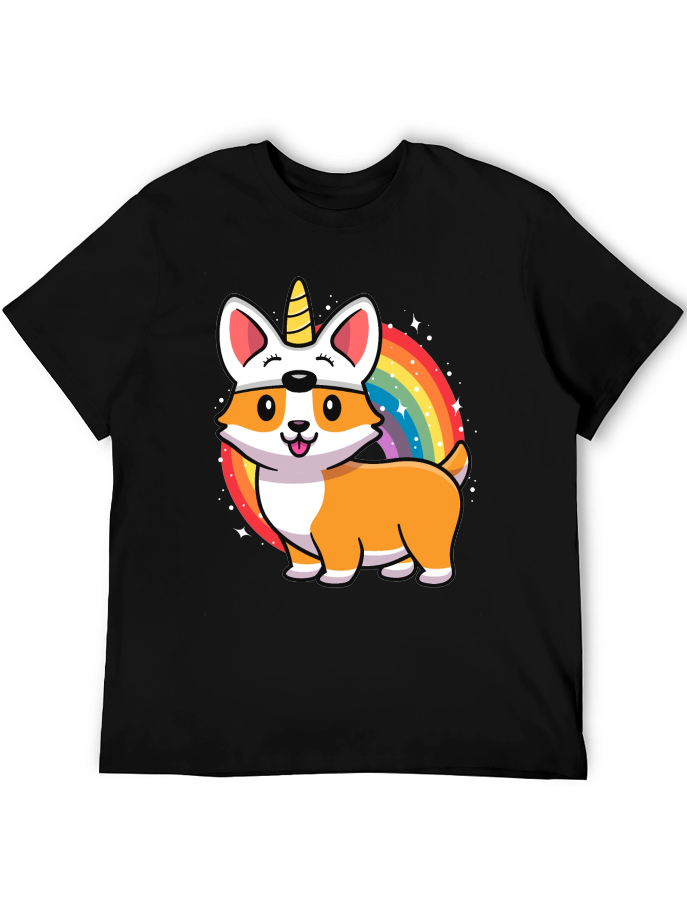 Unicorn Corgi Rainbow T-Shirt