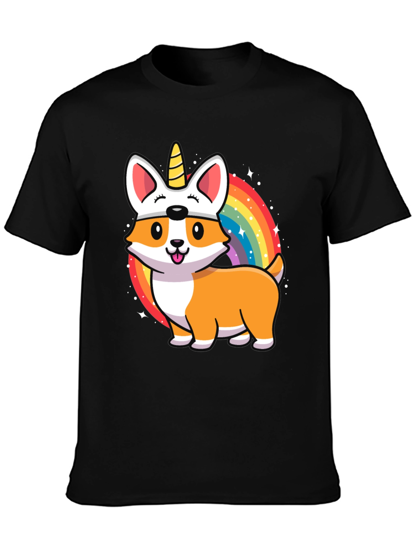 Unicorn Corgi Rainbow T-Shirt