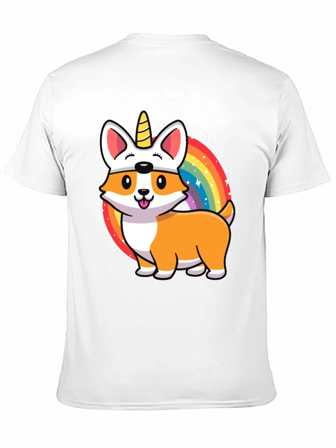 Unicorn Corgi Rainbow T-Shirt