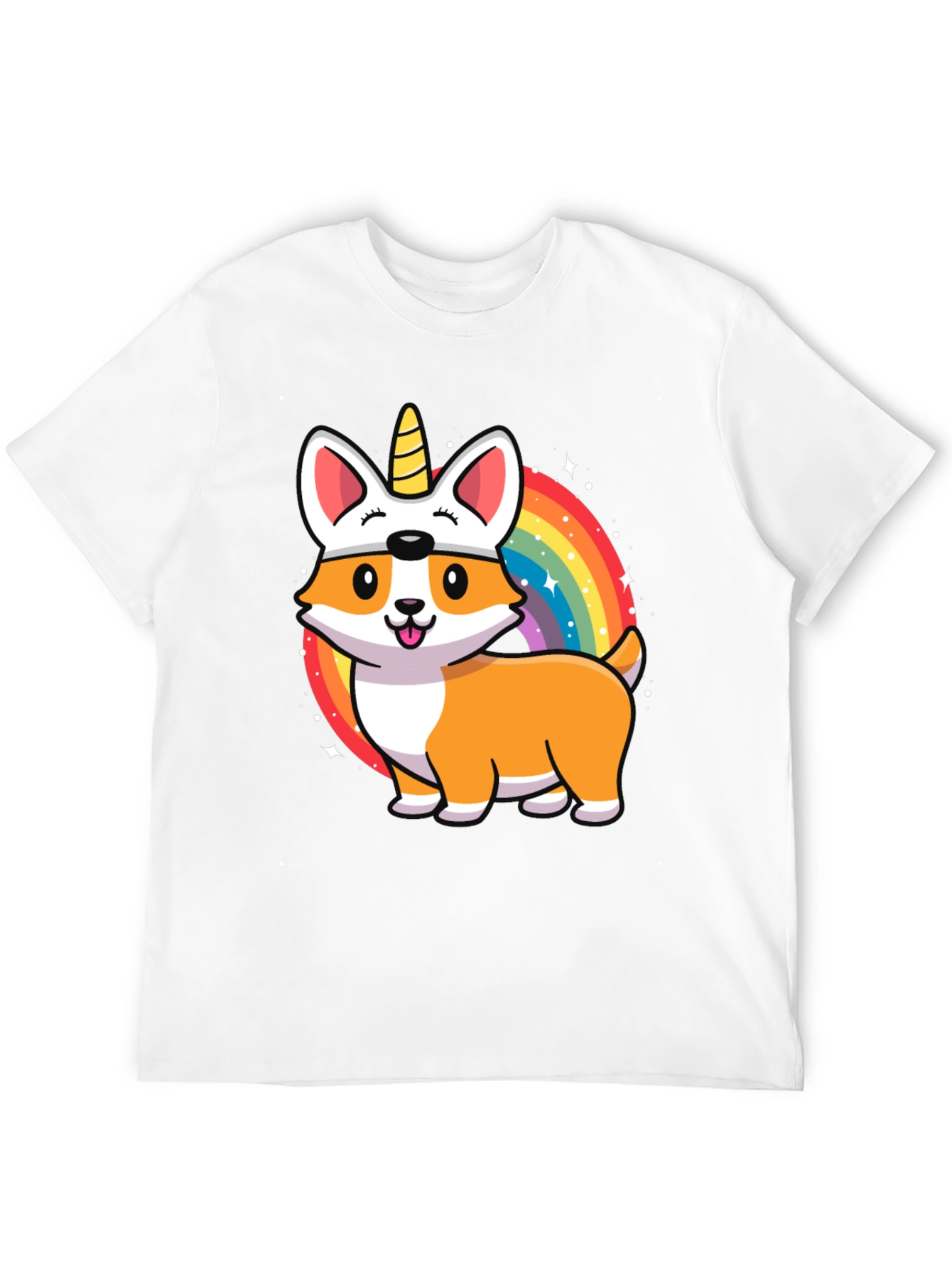 Unicorn Corgi Rainbow T-Shirt