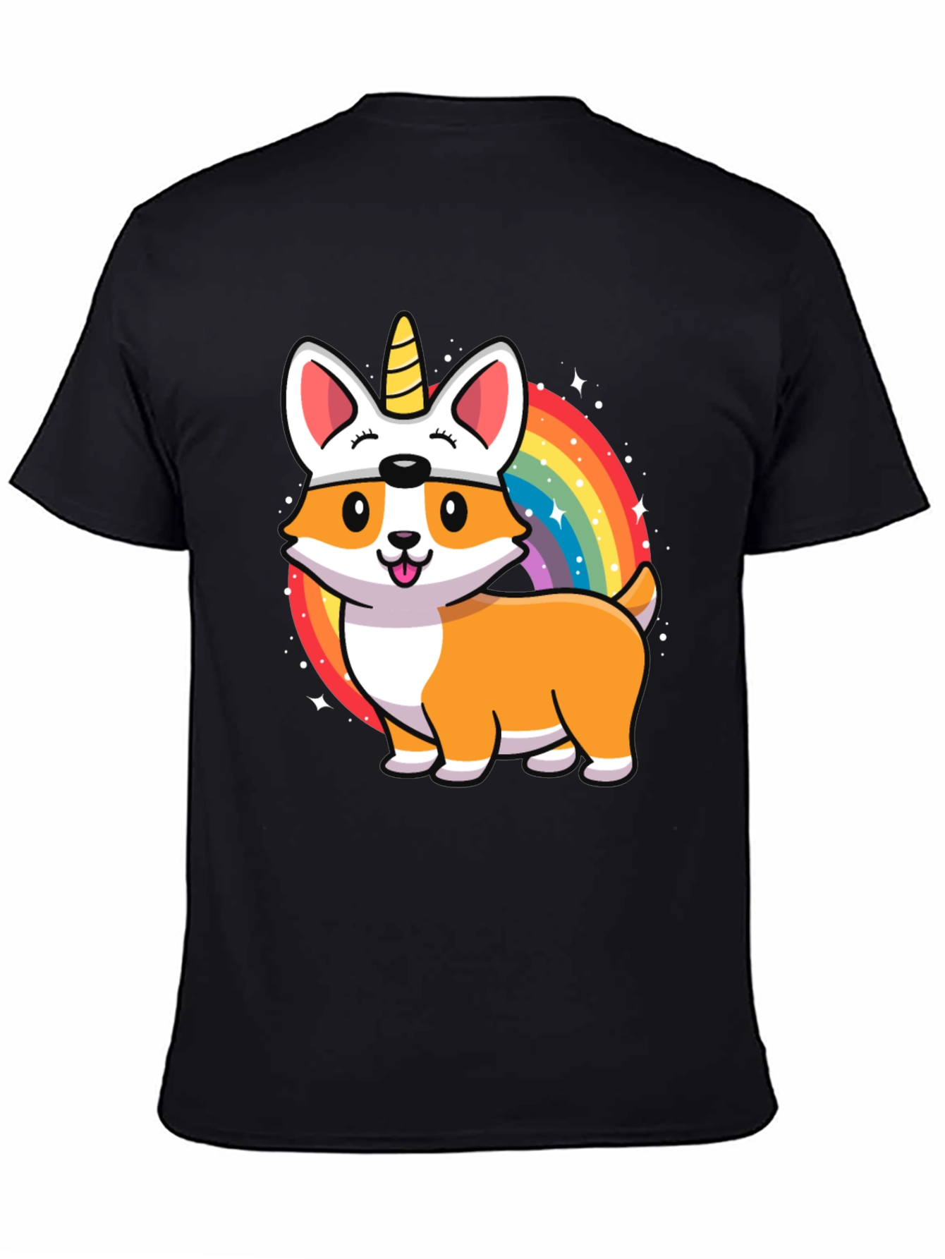 Unicorn Corgi Rainbow T-Shirt