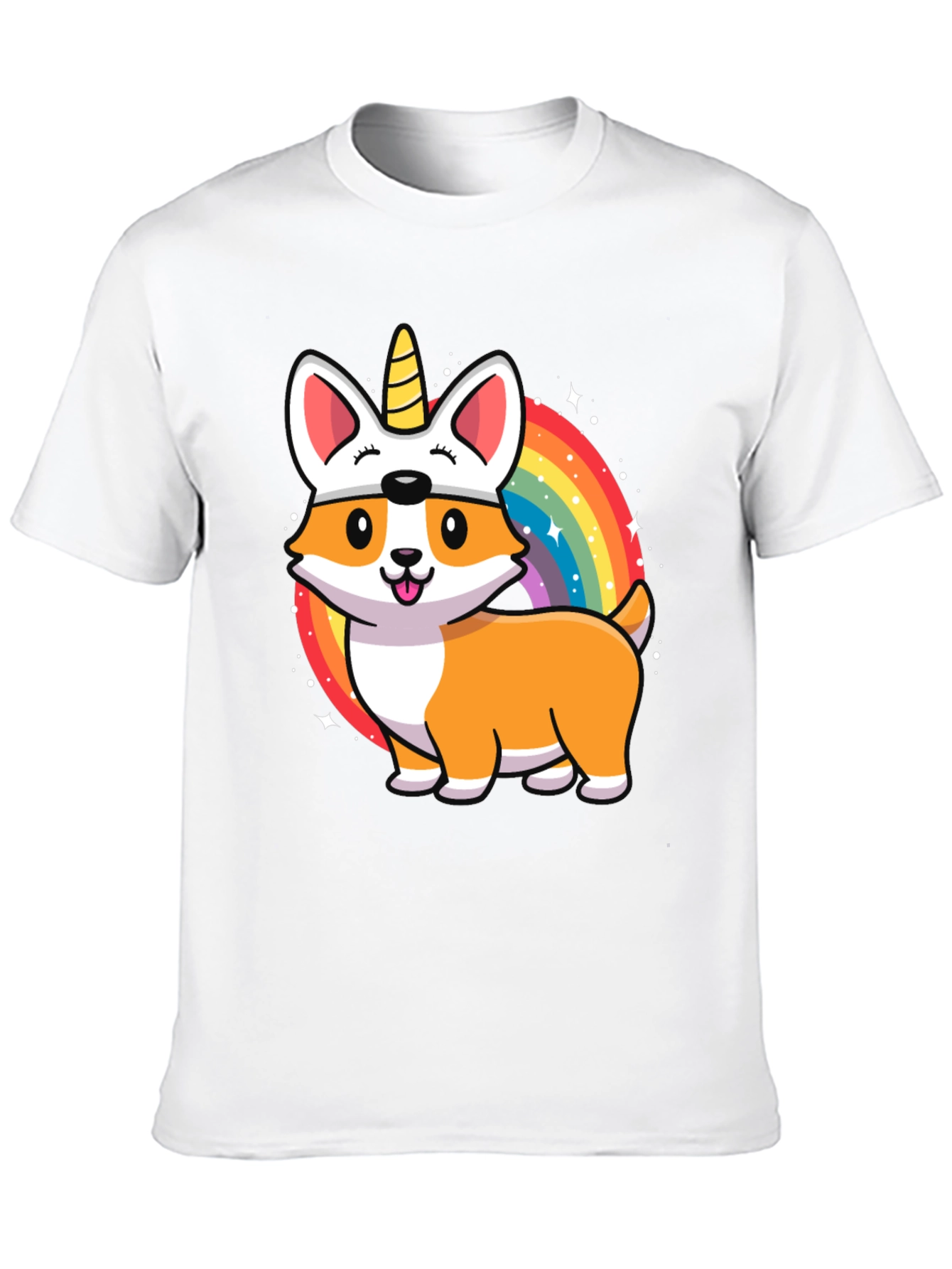 Unicorn Corgi Rainbow T-Shirt