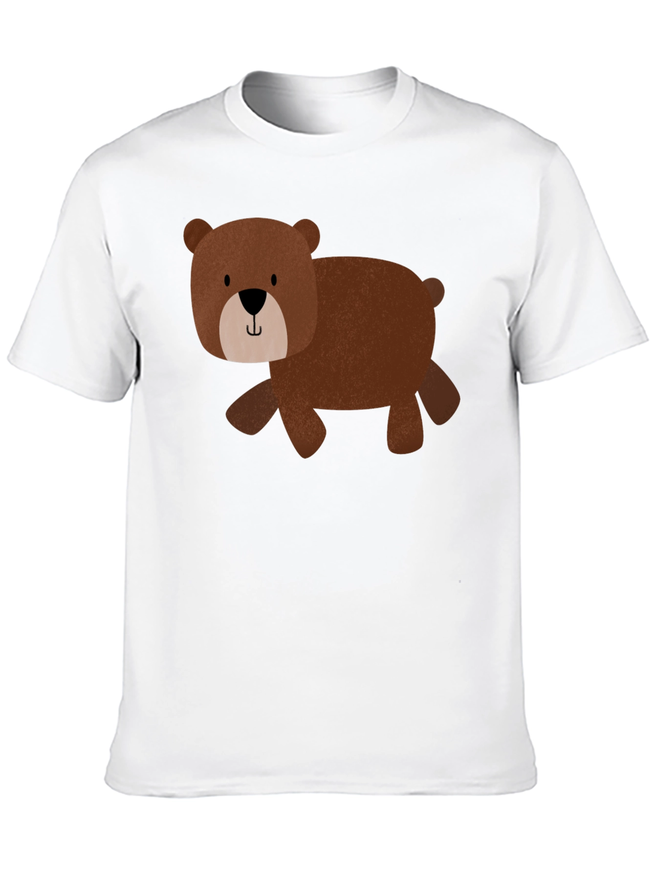 Cute Bear Graphic Tee - Black Cotton Blend