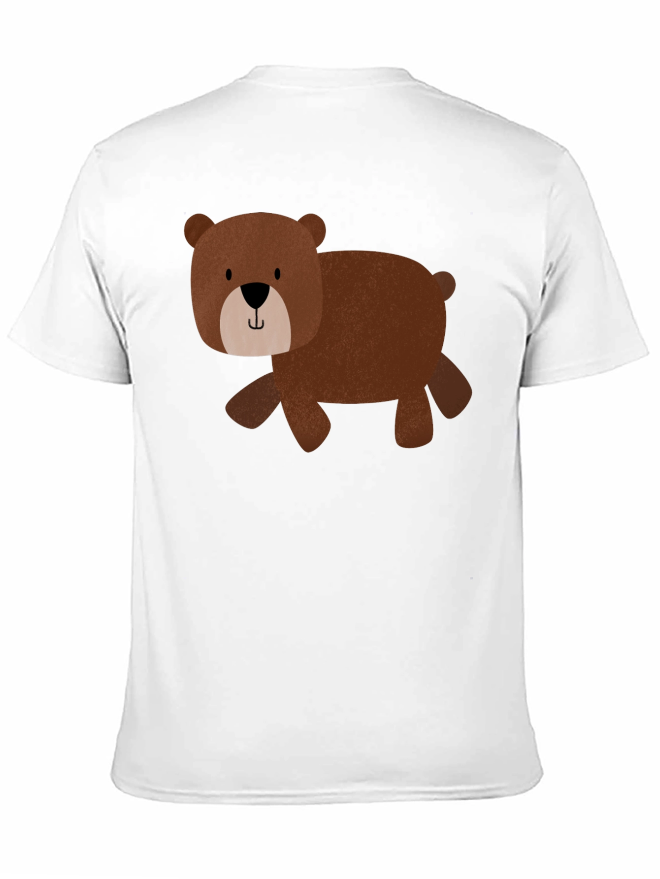 Cute Bear Graphic Tee - Black Cotton Blend