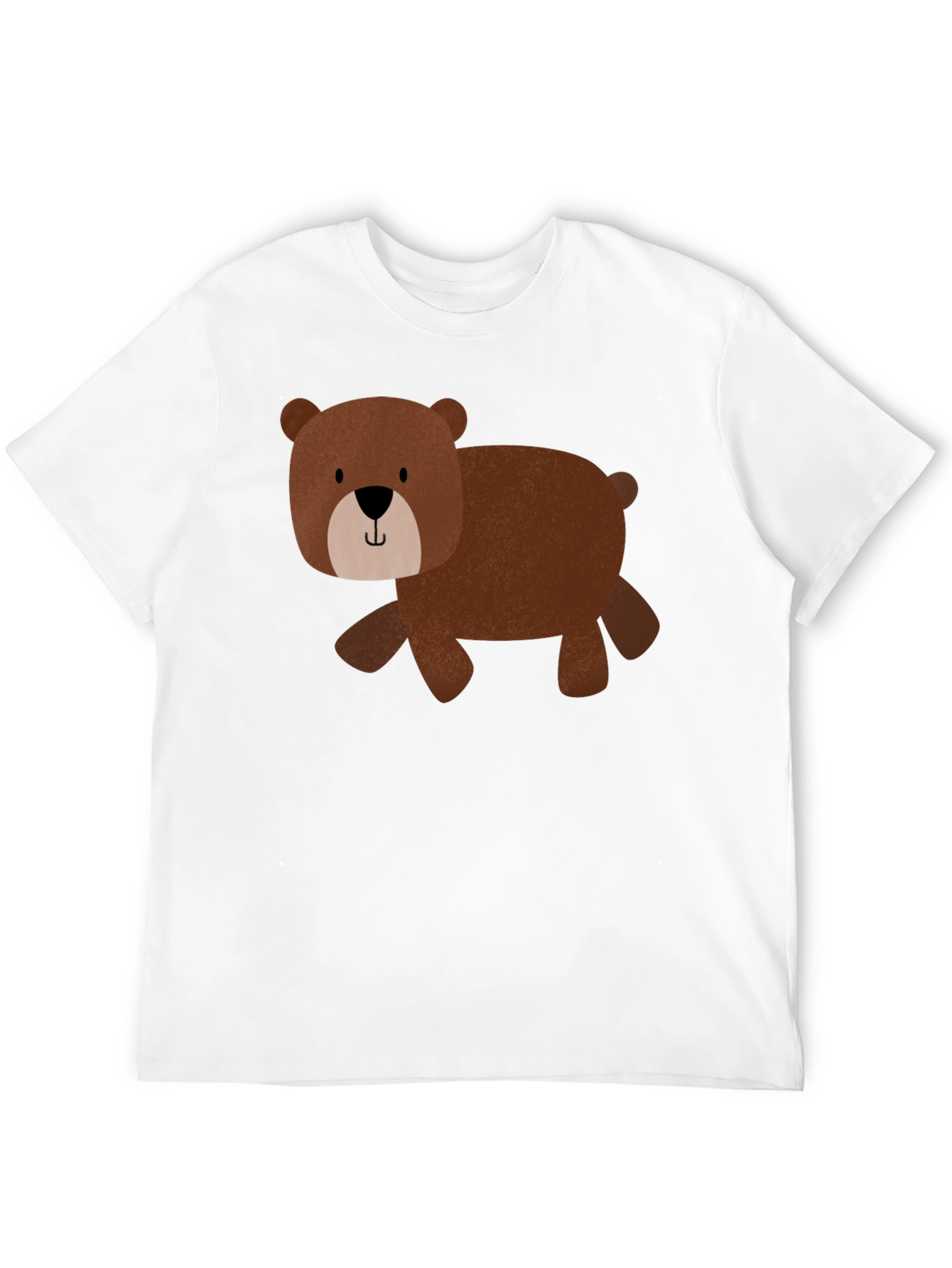 Cute Bear Graphic Tee - Black Cotton Blend