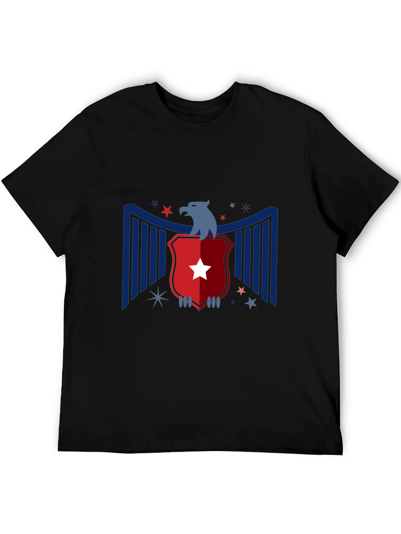 Patriotic Eagle Graphic Tee - Mens Black T-Shirt