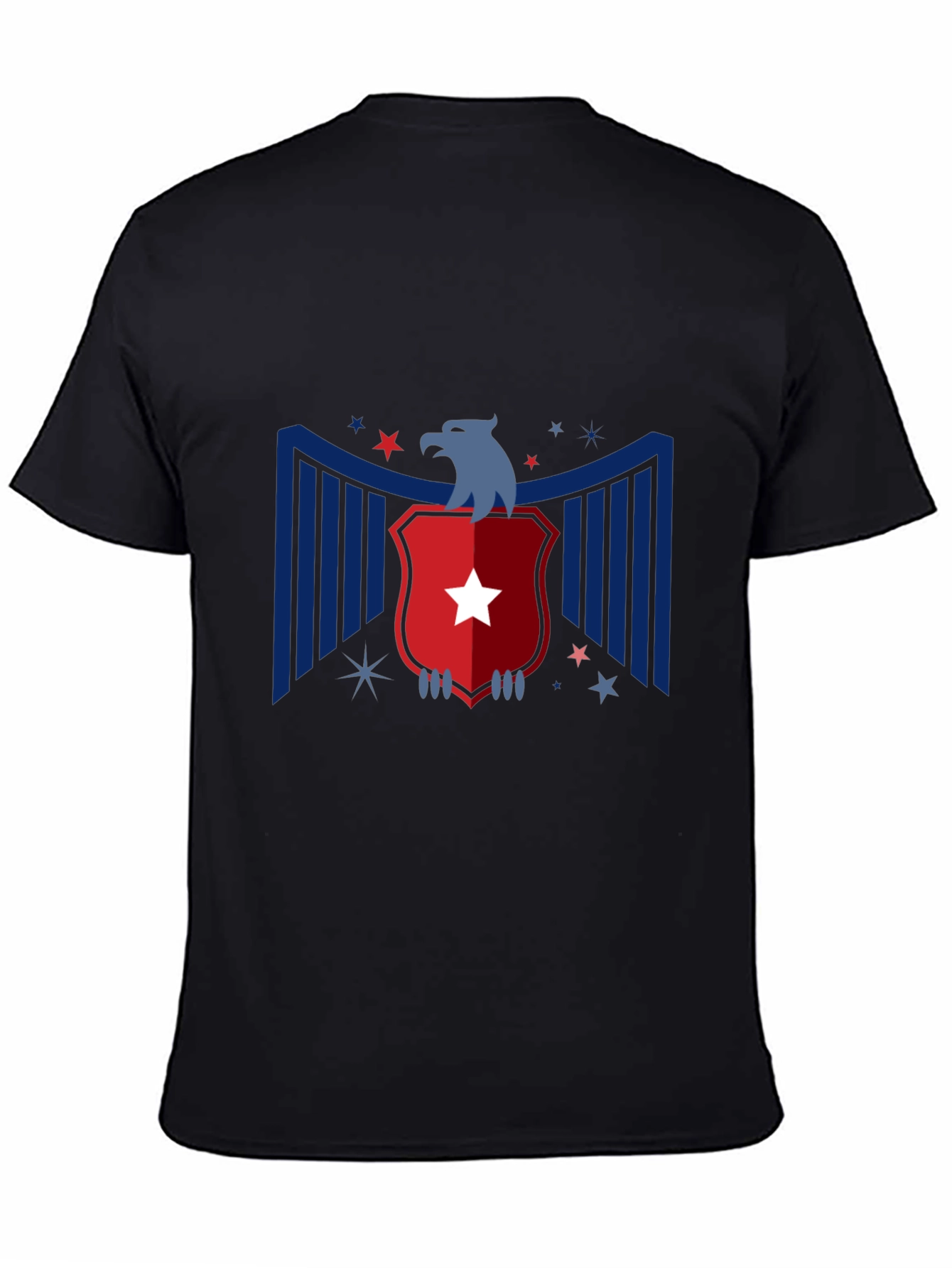Patriotic Eagle Graphic Tee - Mens Black T-Shirt