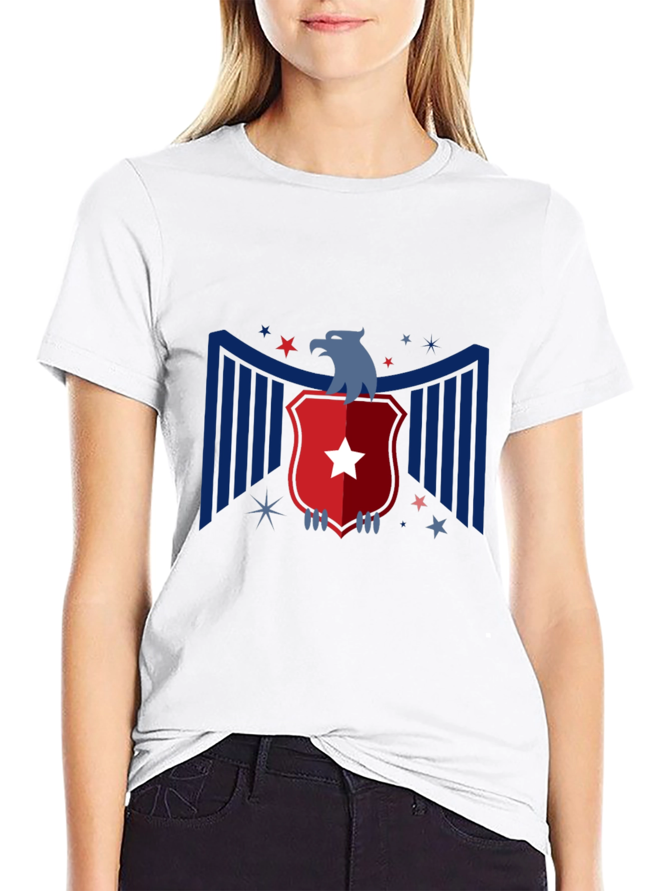 Patriotic Eagle Graphic Tee - Mens Black T-Shirt