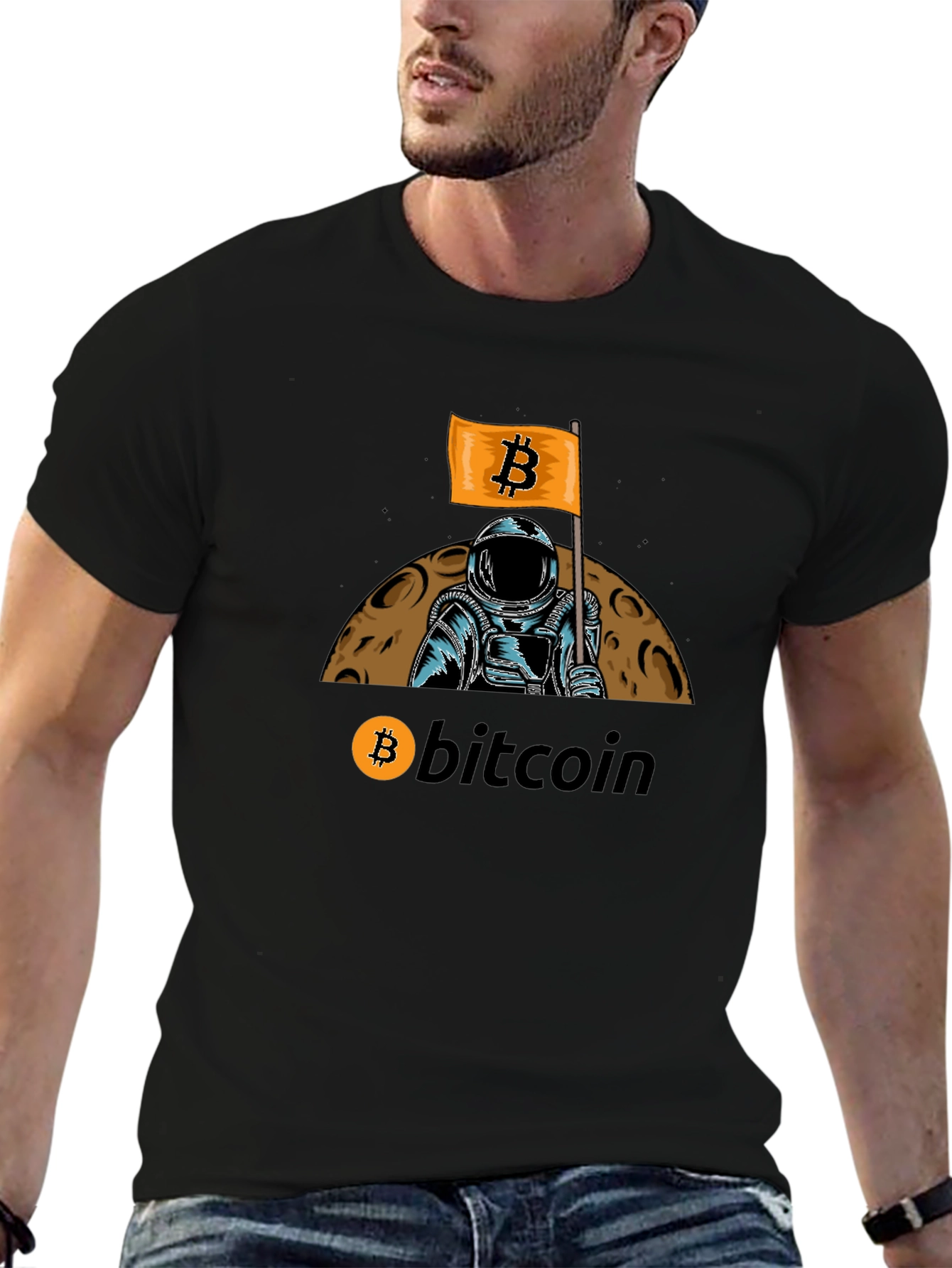 Bitcoin Astronaut T-Shirt - Crypto Moon Landing Tee