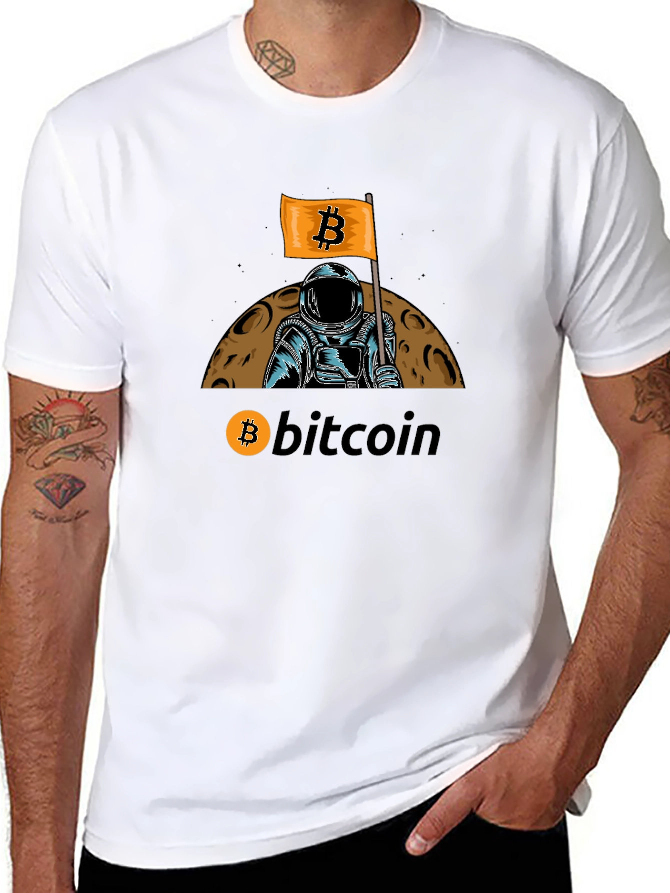 Bitcoin Astronaut T-Shirt - Crypto Moon Landing Tee