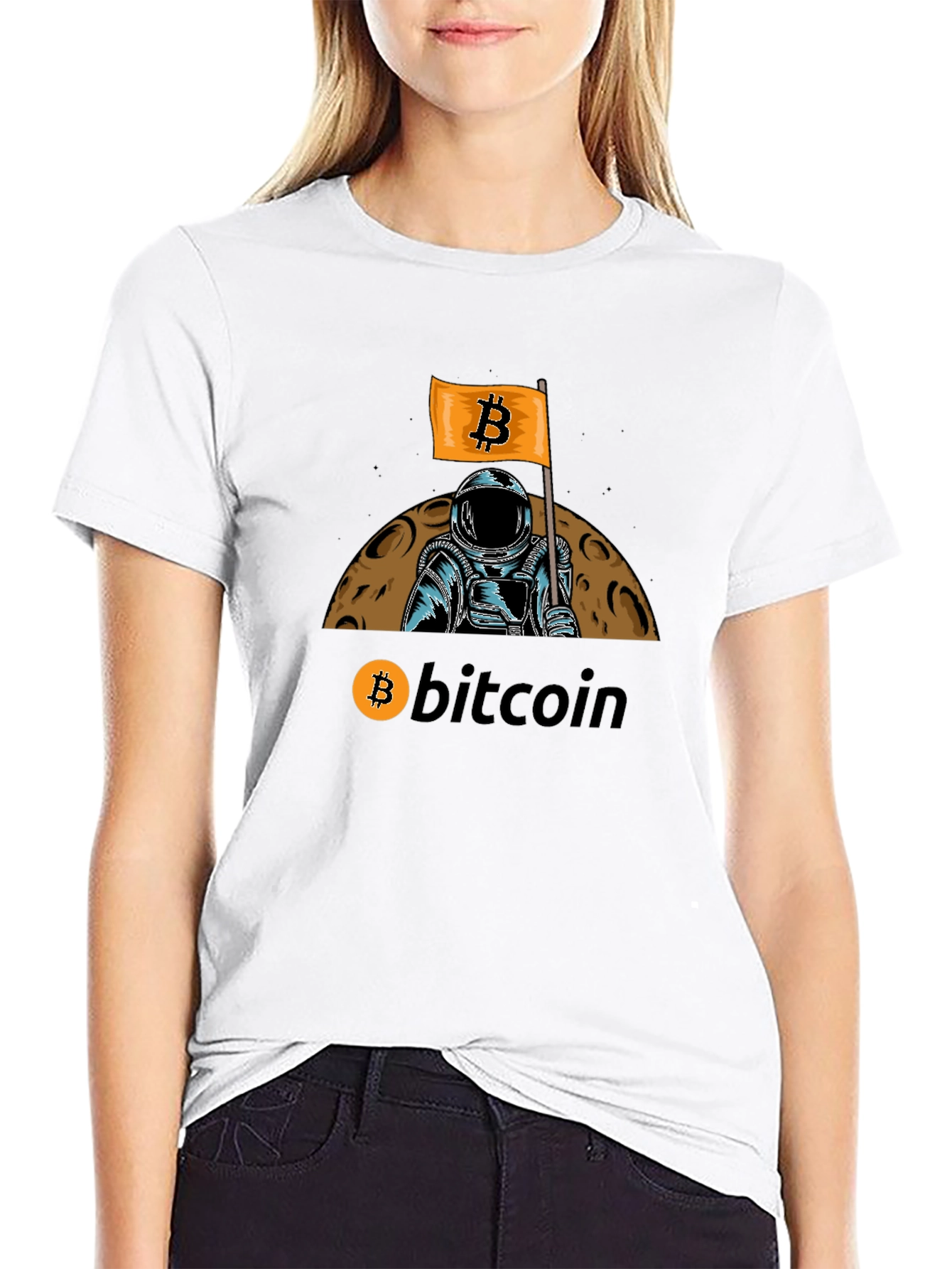 Bitcoin Astronaut T-Shirt - Crypto Moon Landing Tee