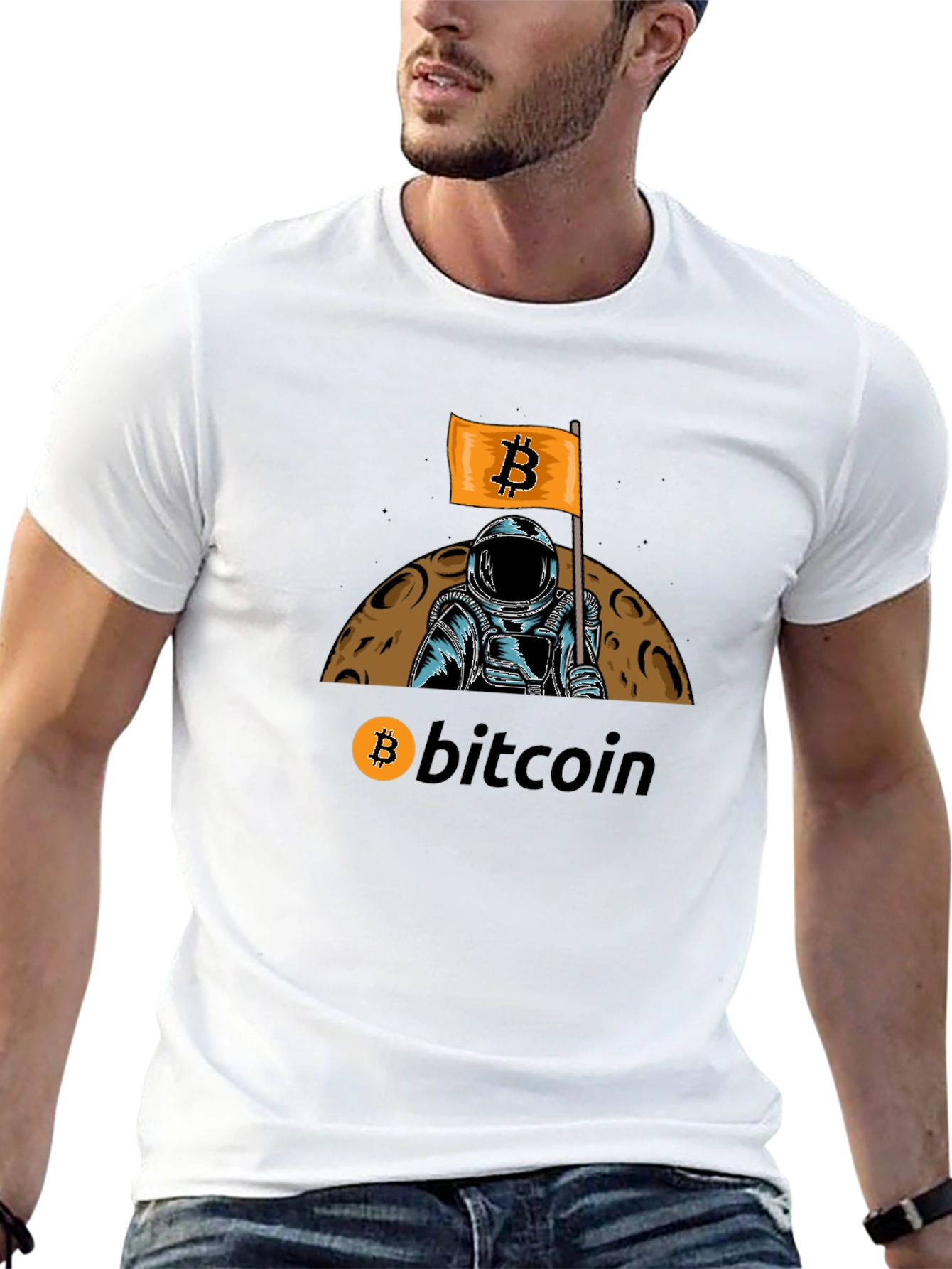 Bitcoin Astronaut T-Shirt - Crypto Moon Landing Tee
