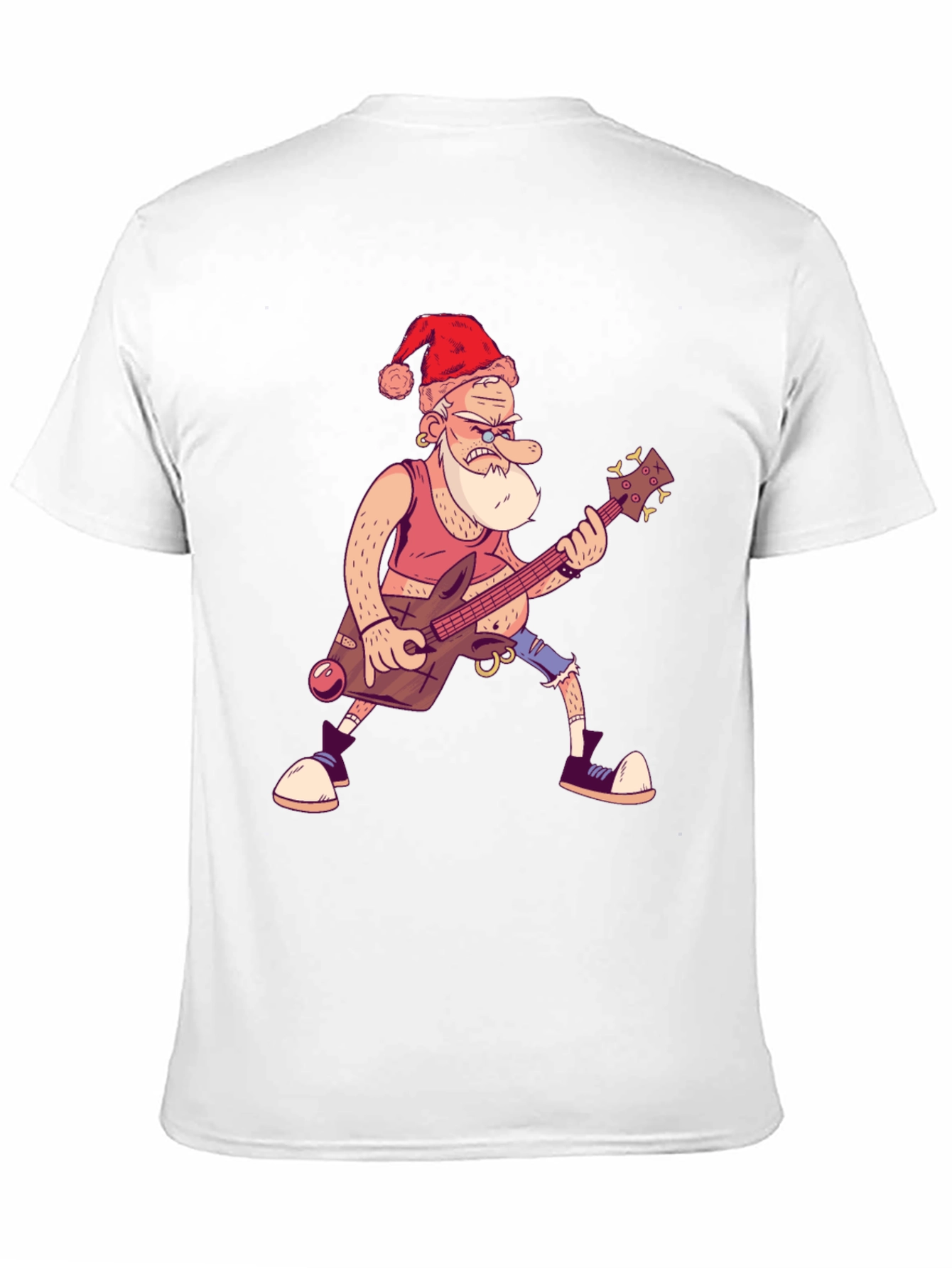 Santa Rocks Black T-Shirt - Holiday Music Gift