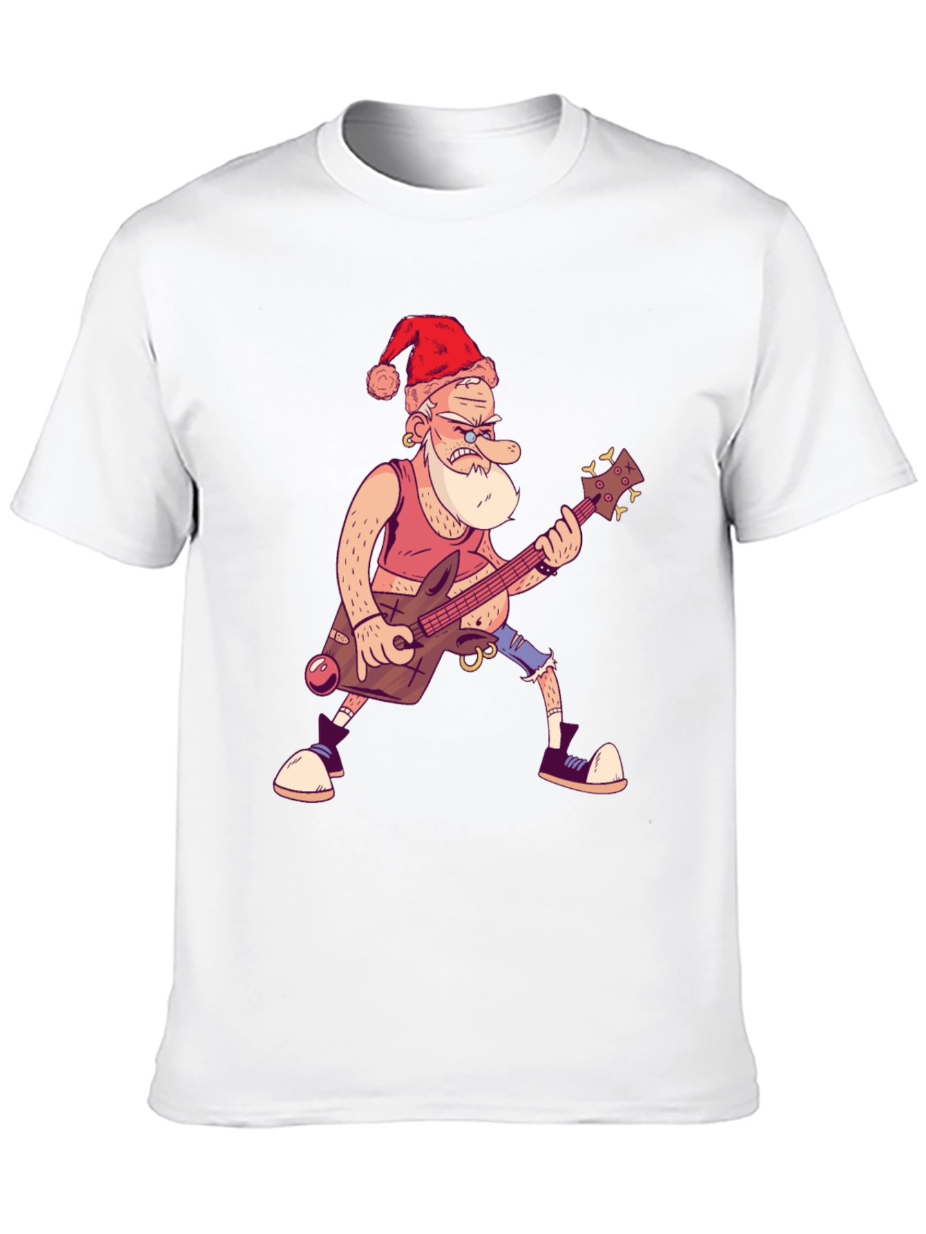 Santa Rocks Black T-Shirt - Holiday Music Gift