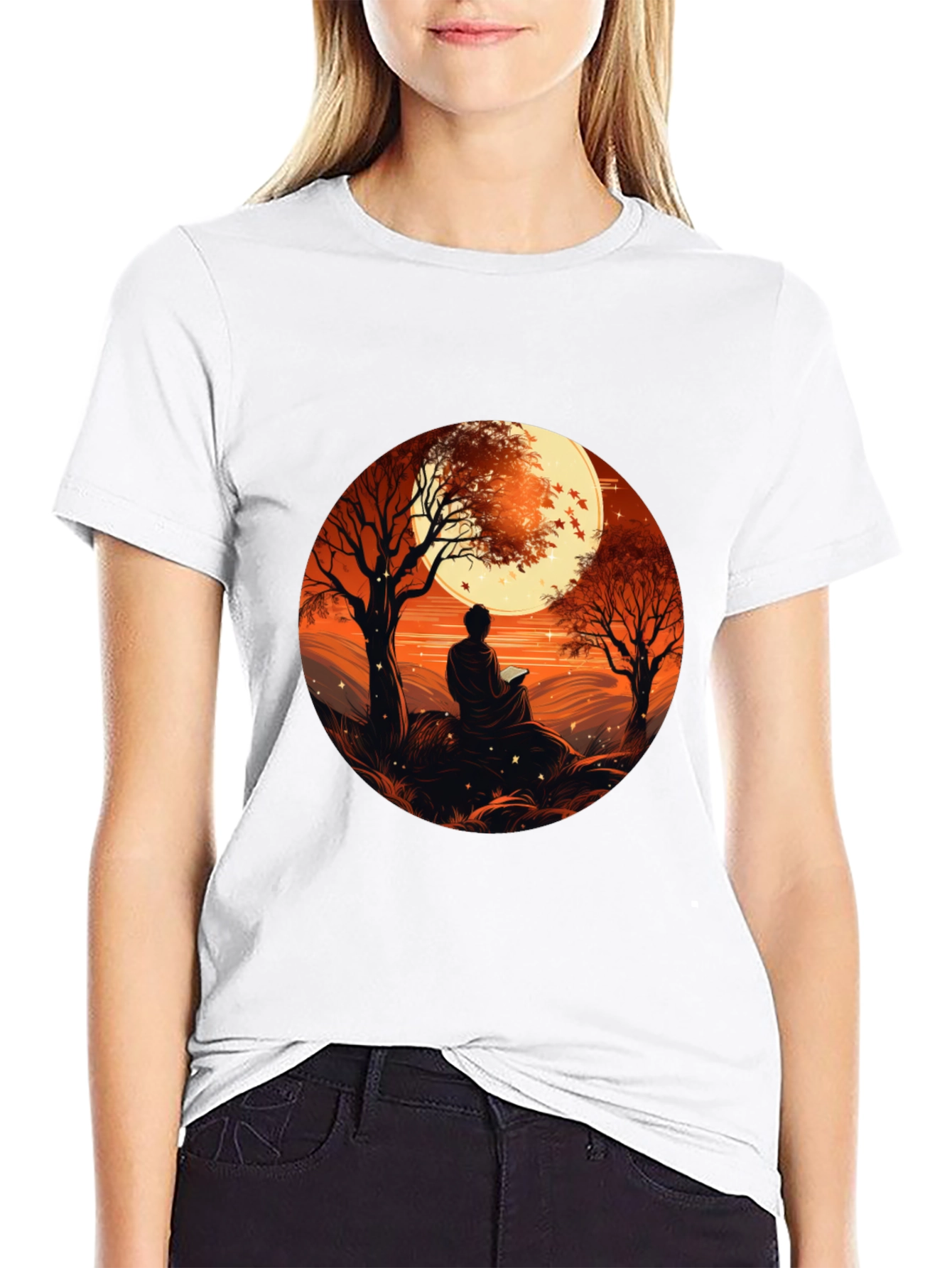 Meditative Moonscape Graphic Tee