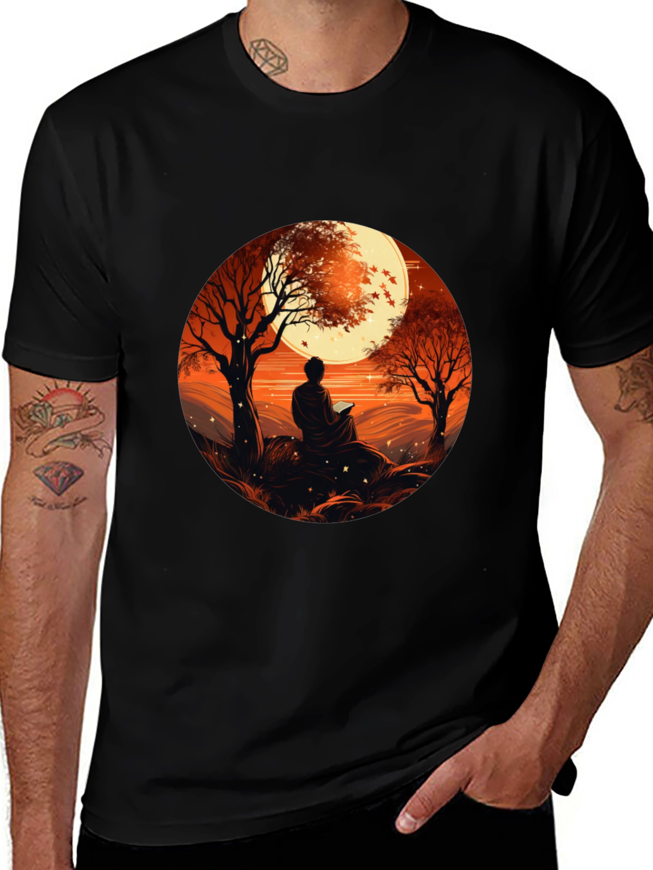 Meditative Moonscape Graphic Tee