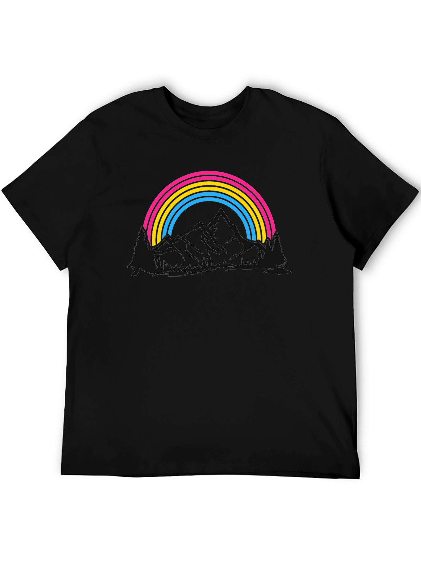 Pan Pride Rainbow T-Shirt - Black Cotton Blend Tee