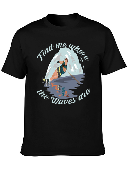 Waterskier Waves Graphic T-Shirt