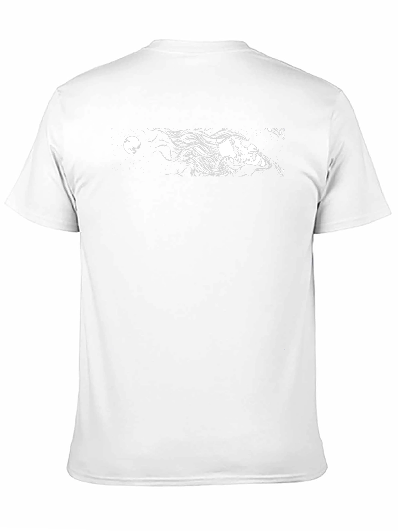 Black Graphic Tee - Woman and Moon Design