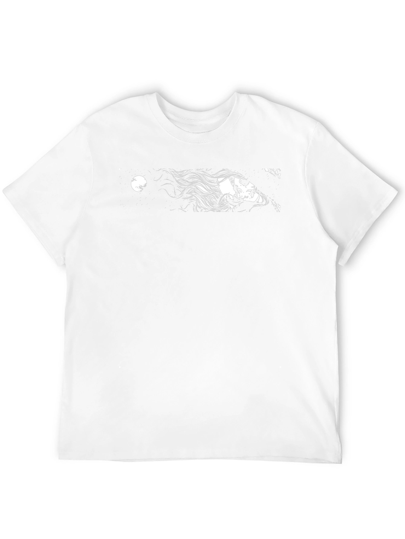 Black Graphic Tee - Woman and Moon Design