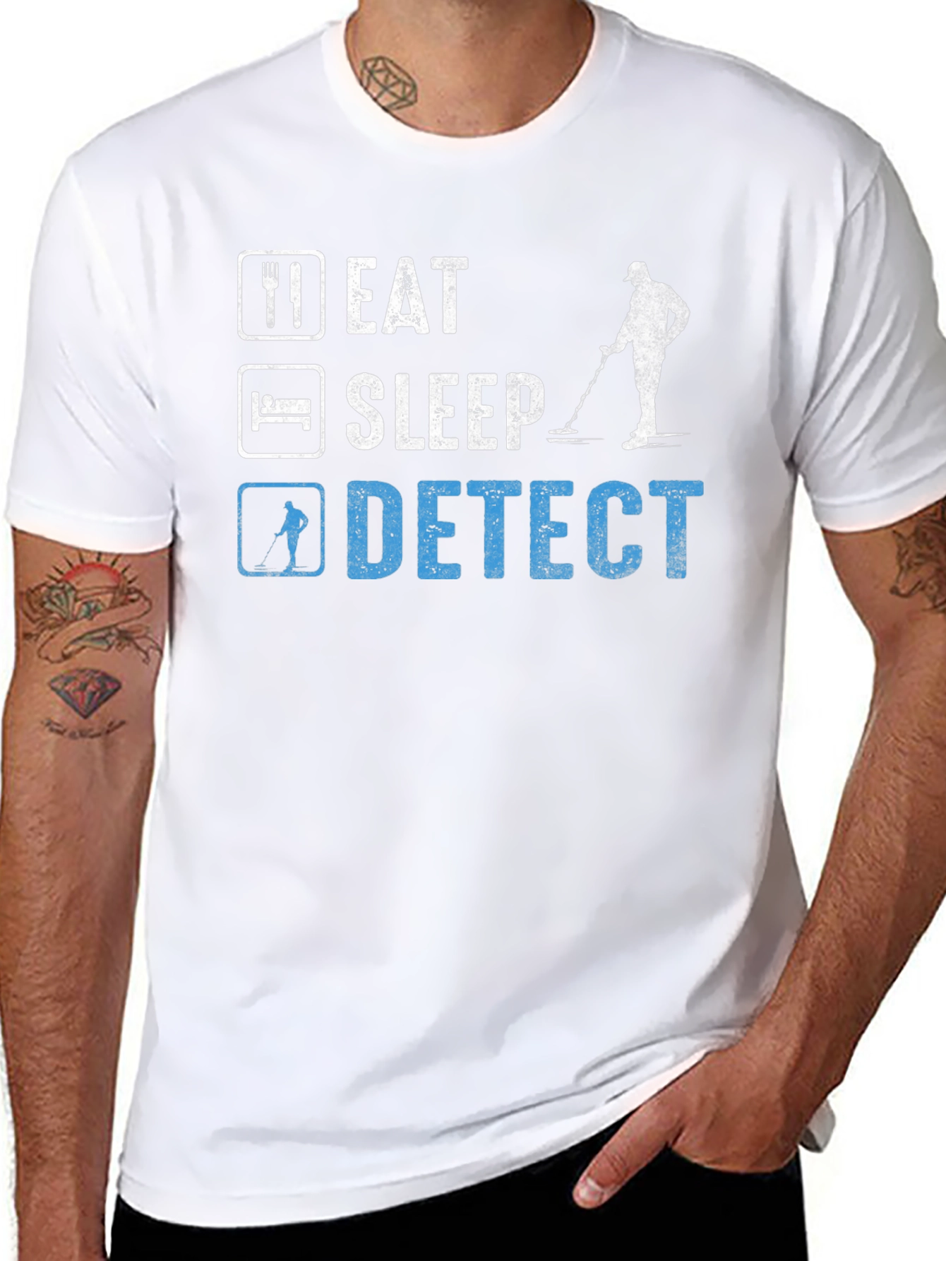 Eat Sleep Detect T-Shirt Metal Detecting Hobby Tee