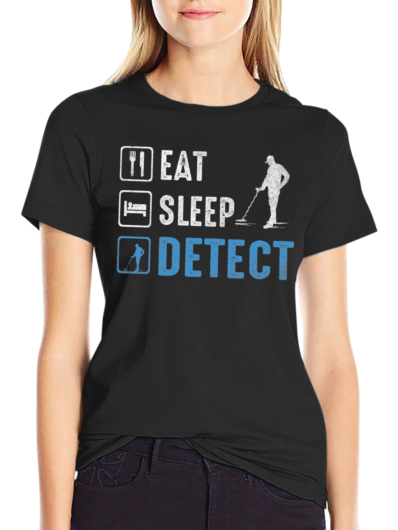 Eat Sleep Detect T-Shirt Metal Detecting Hobby Tee