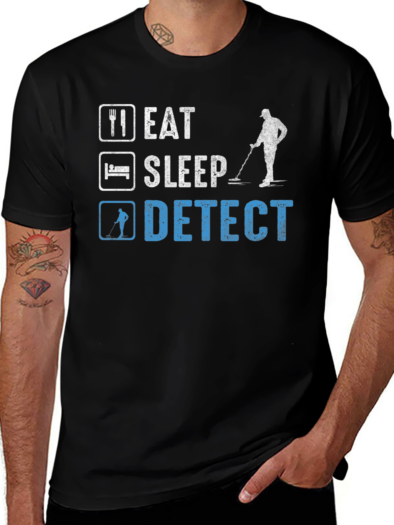Eat Sleep Detect T-Shirt Metal Detecting Hobby Tee