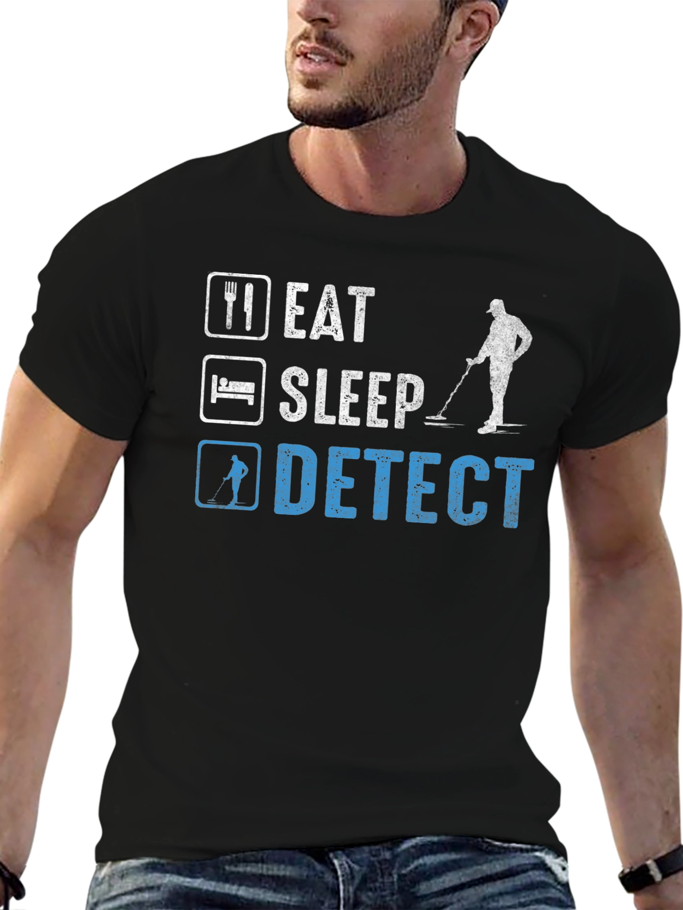 Eat Sleep Detect T-Shirt Metal Detecting Hobby Tee