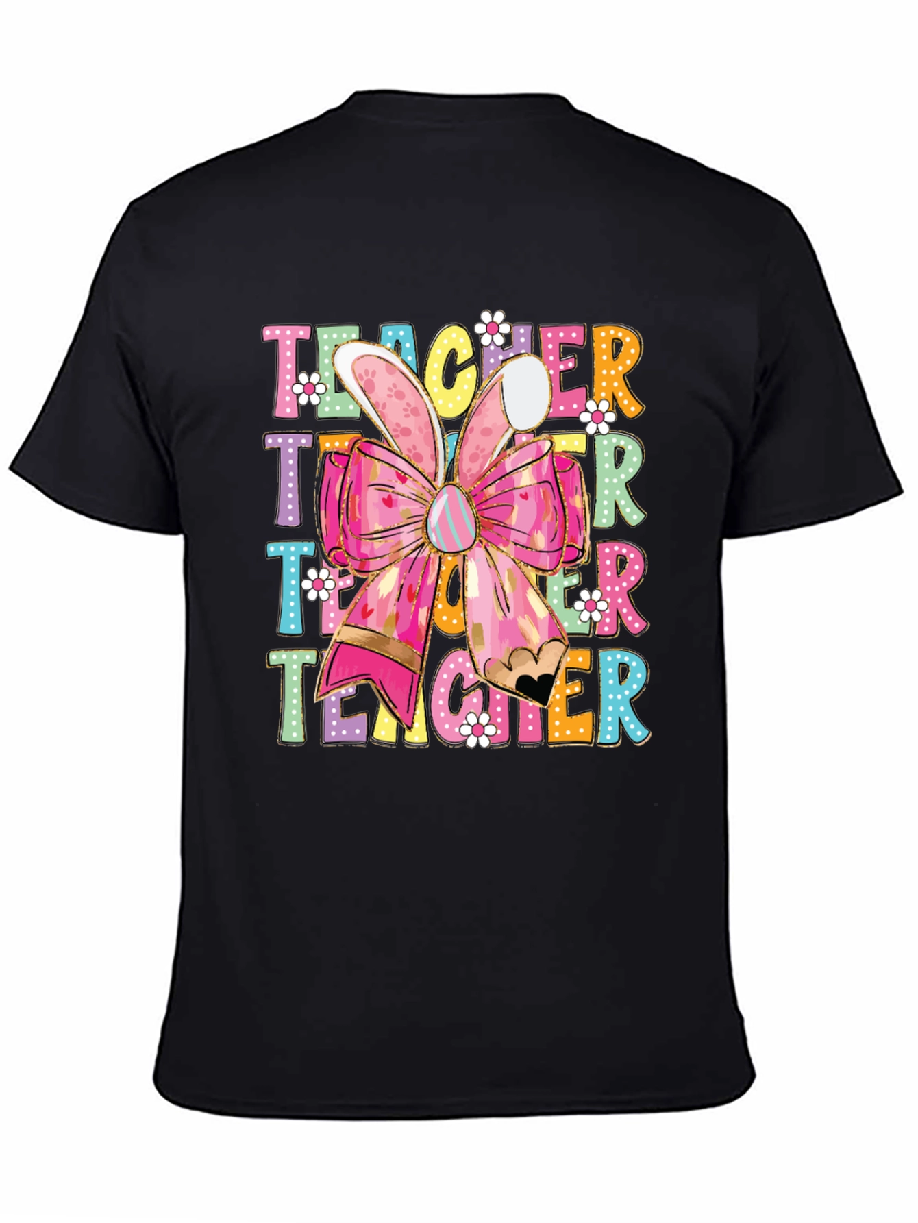 Teacher Easter Bunny Bow T-Shirt