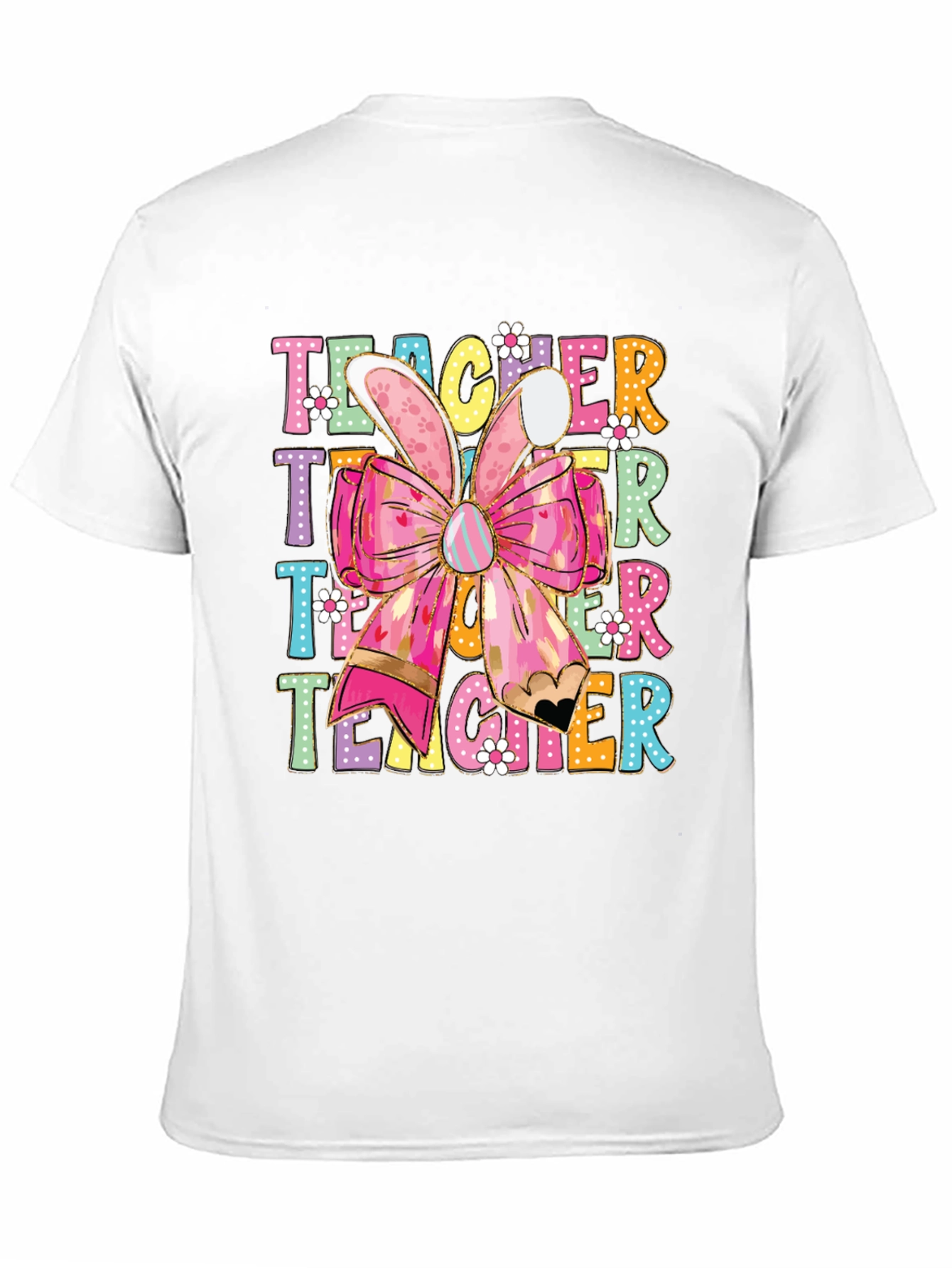 Teacher Easter Bunny Bow T-Shirt