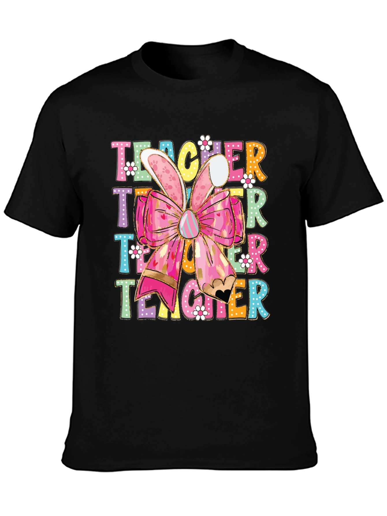 Teacher Easter Bunny Bow T-Shirt