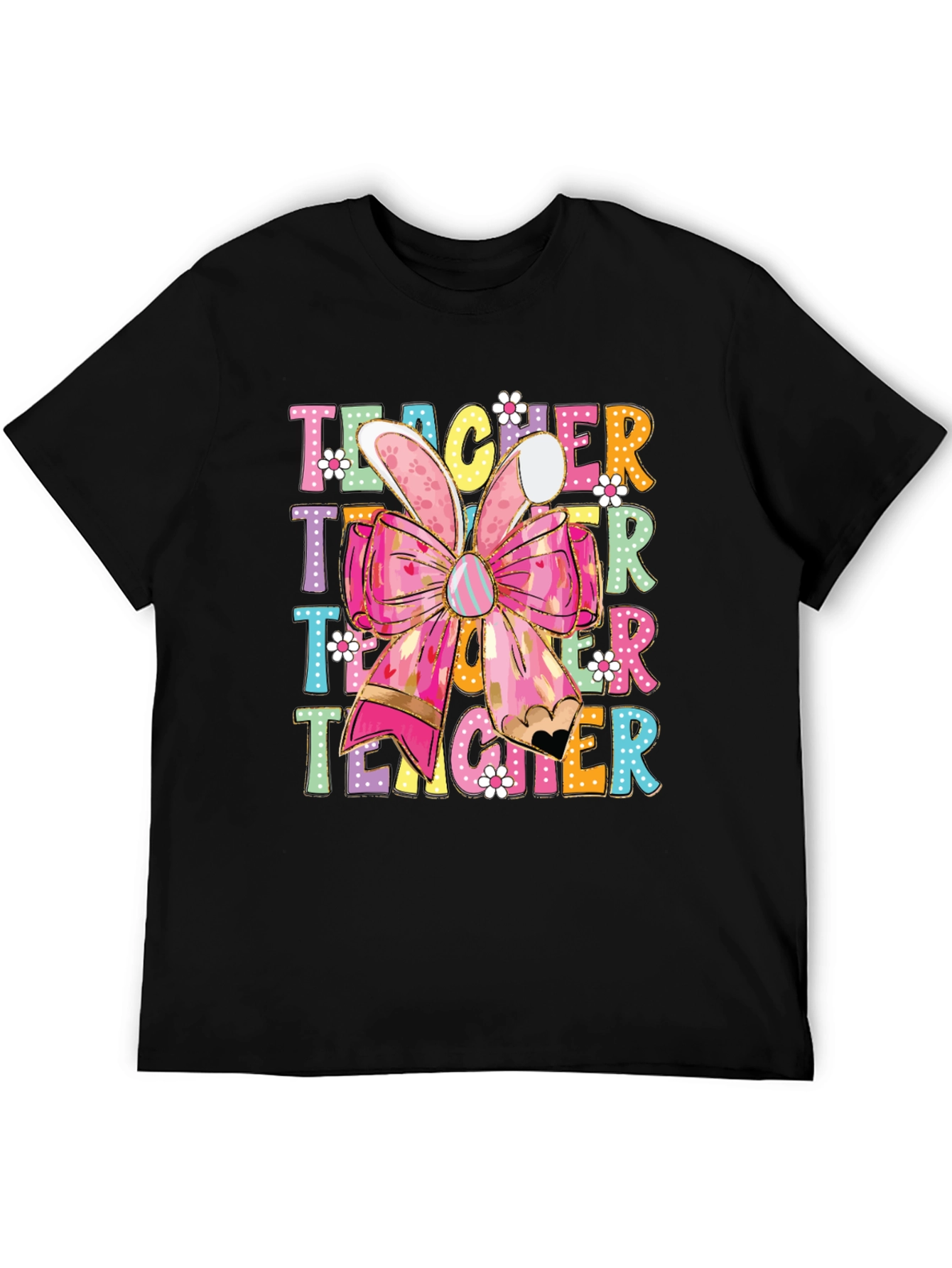 Teacher Easter Bunny Bow T-Shirt