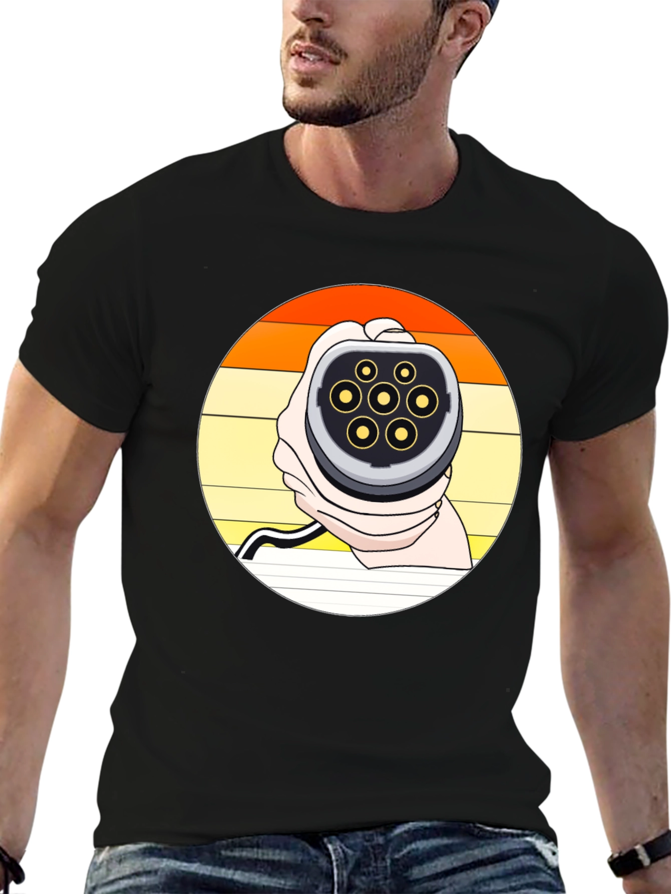 Retro EV Charger T-Shirt - Electric Vehicle Fan Apparel