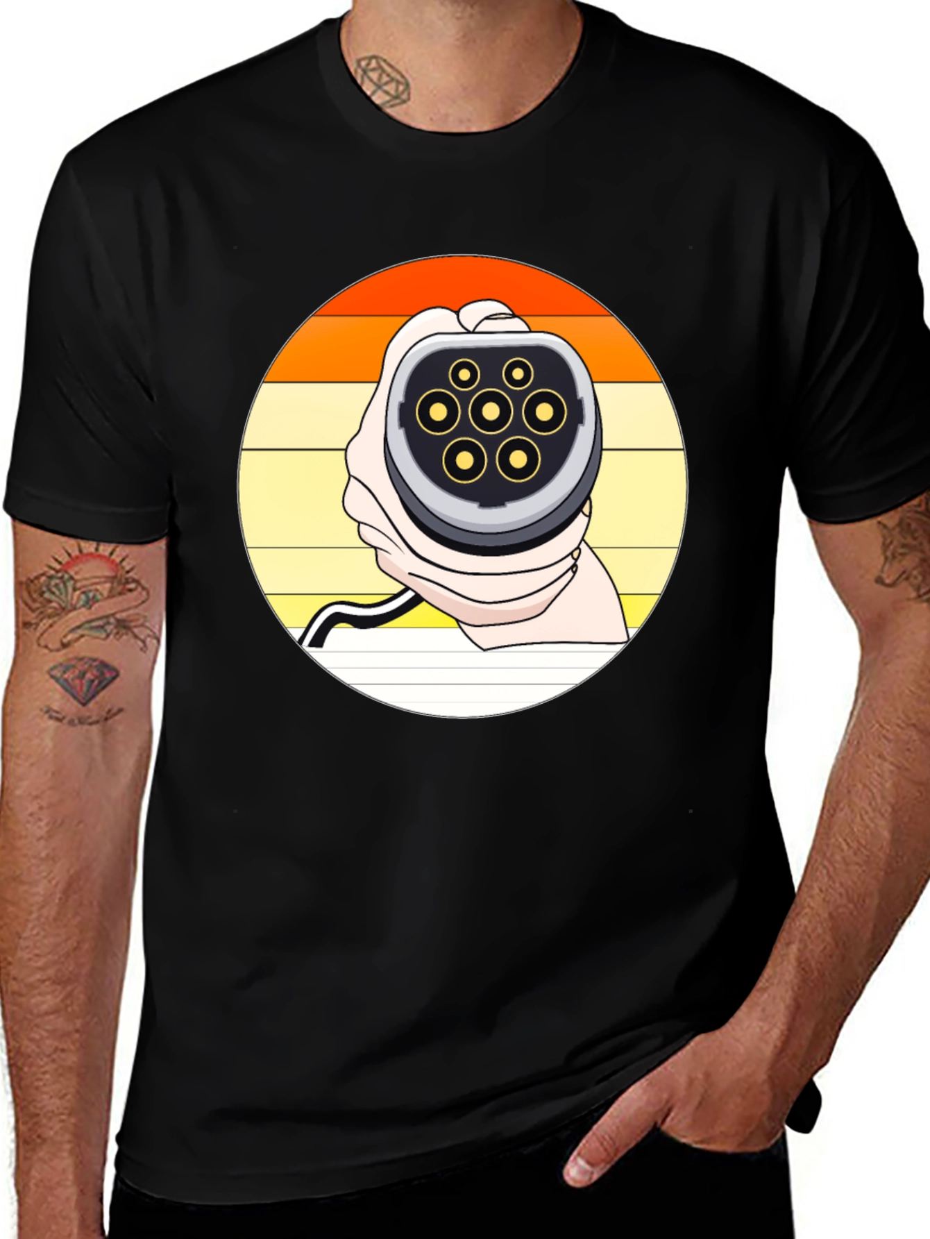 Retro EV Charger T-Shirt - Electric Vehicle Fan Apparel