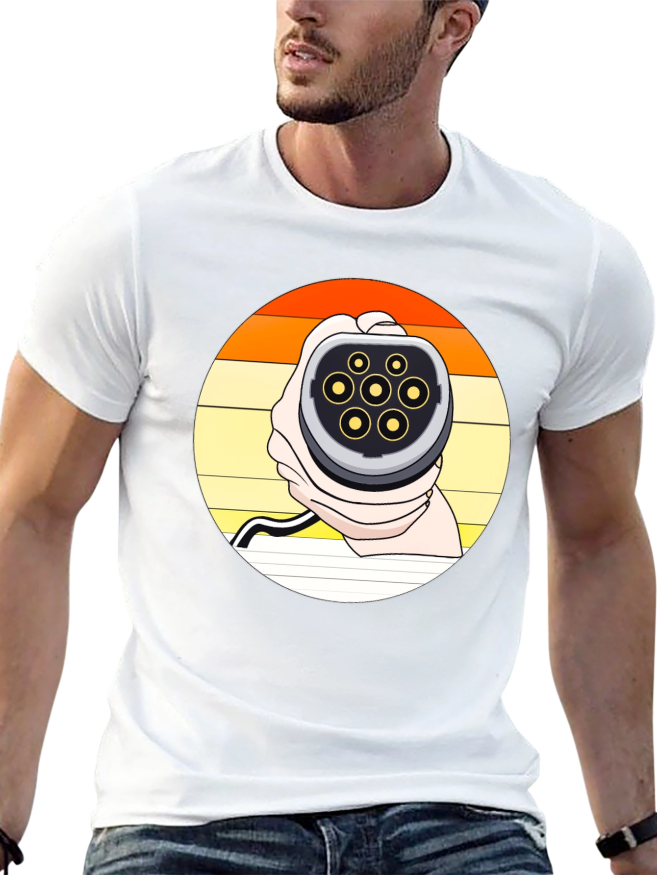 Retro EV Charger T-Shirt - Electric Vehicle Fan Apparel