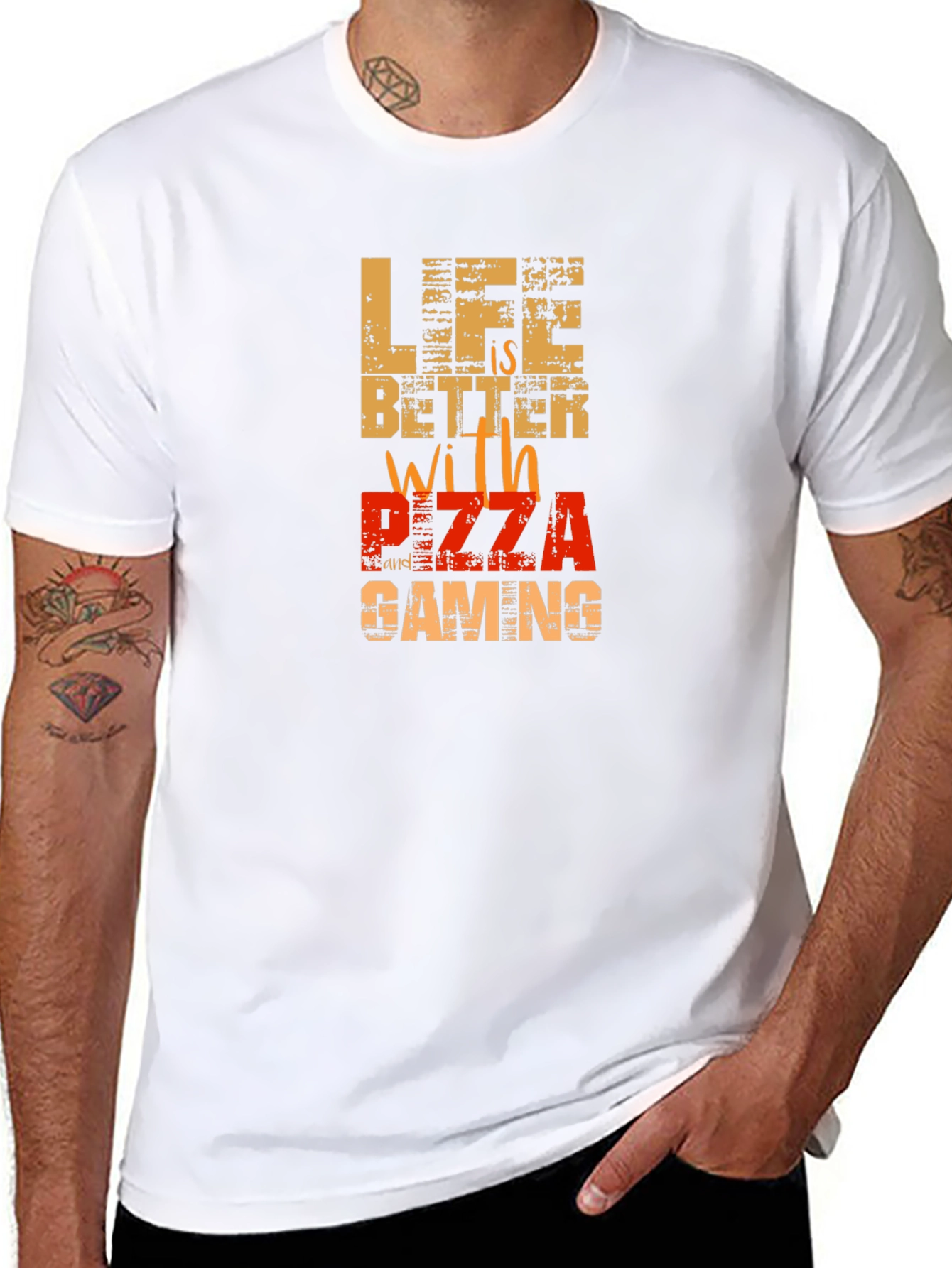 Life is Better with Pizza Gaming Graphic Tee