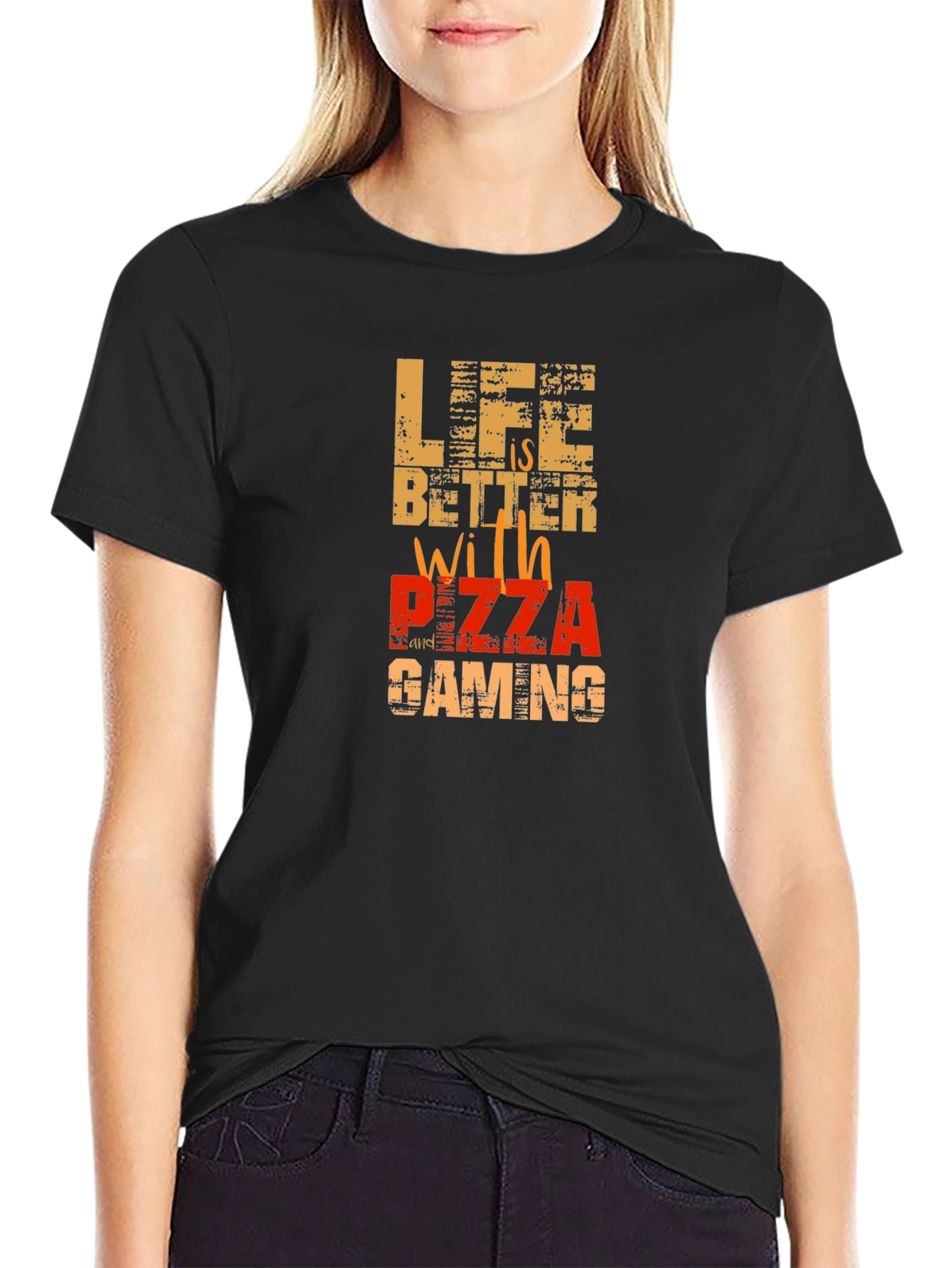 Life is Better with Pizza Gaming Graphic Tee