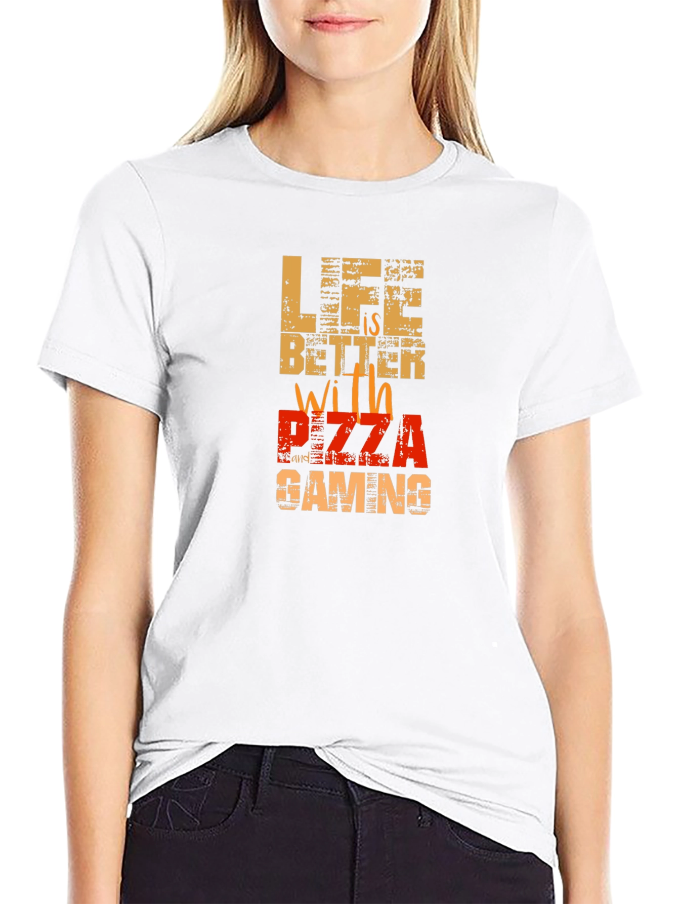 Life is Better with Pizza Gaming Graphic Tee