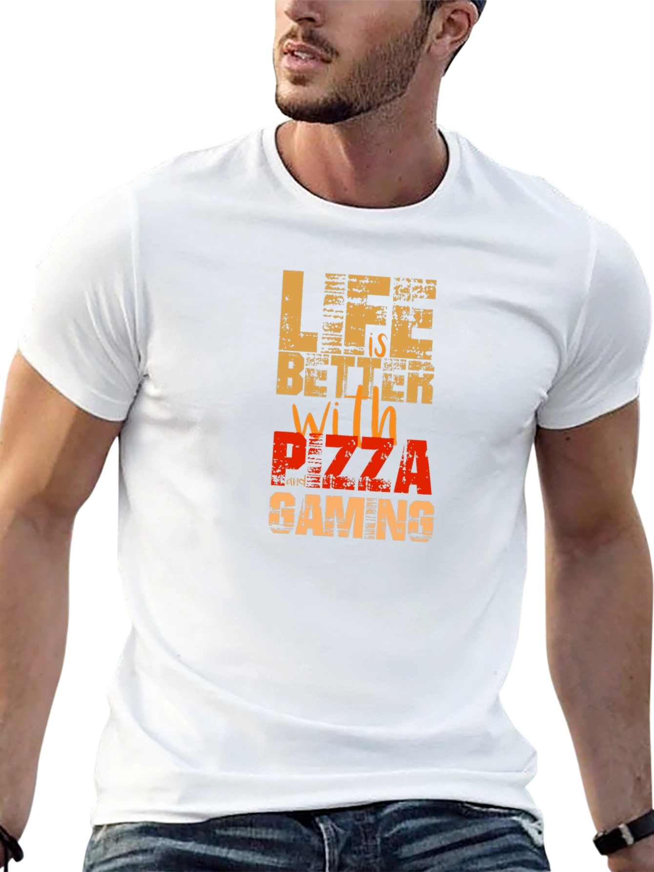 Life is Better with Pizza Gaming Graphic Tee
