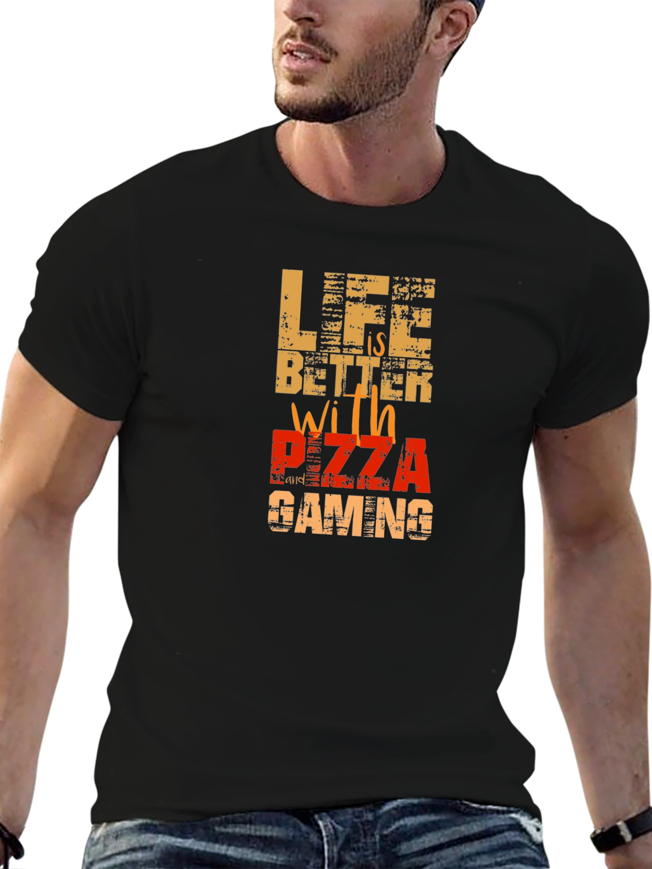 Life is Better with Pizza Gaming Graphic Tee