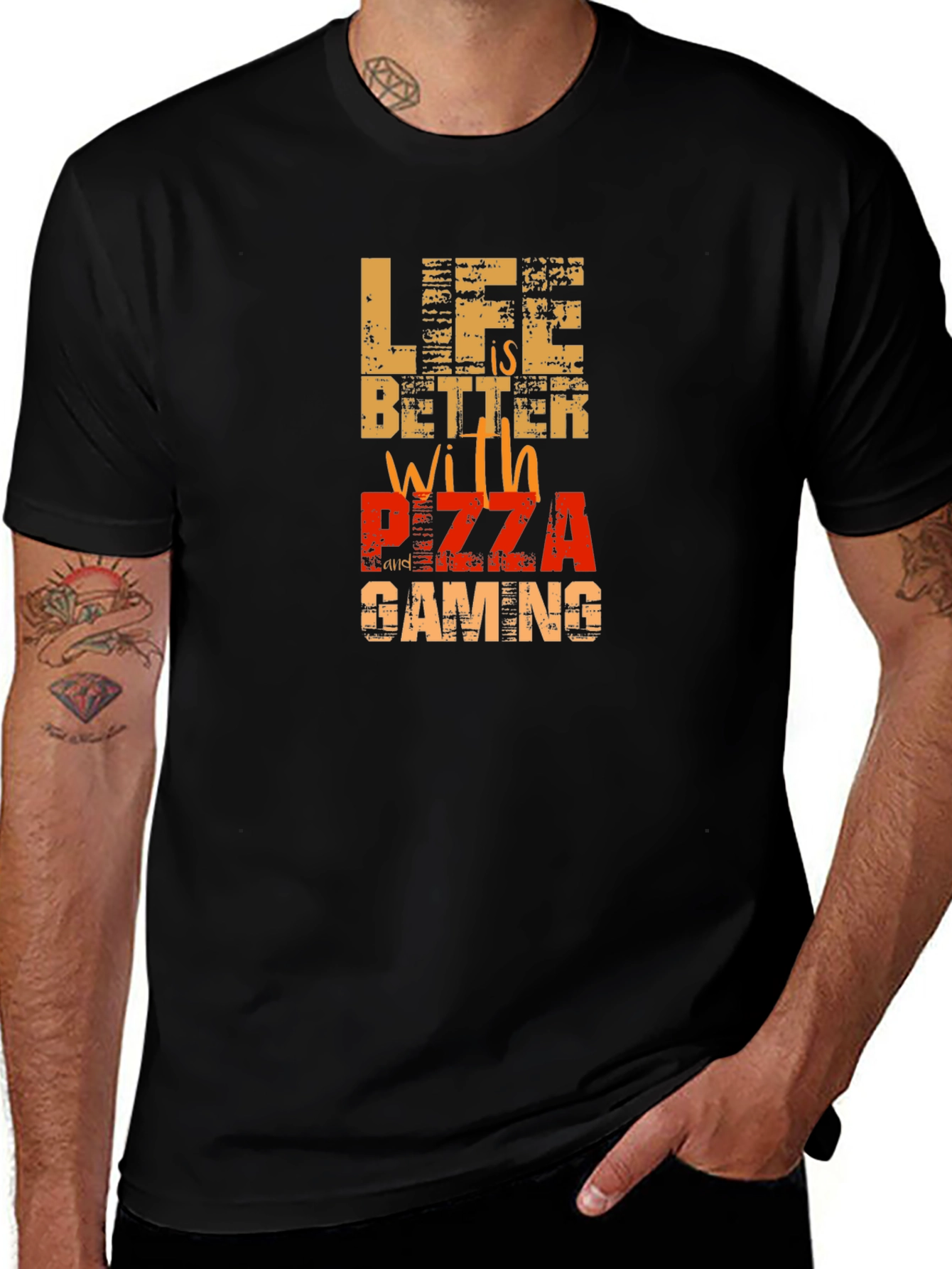 Life is Better with Pizza Gaming Graphic Tee