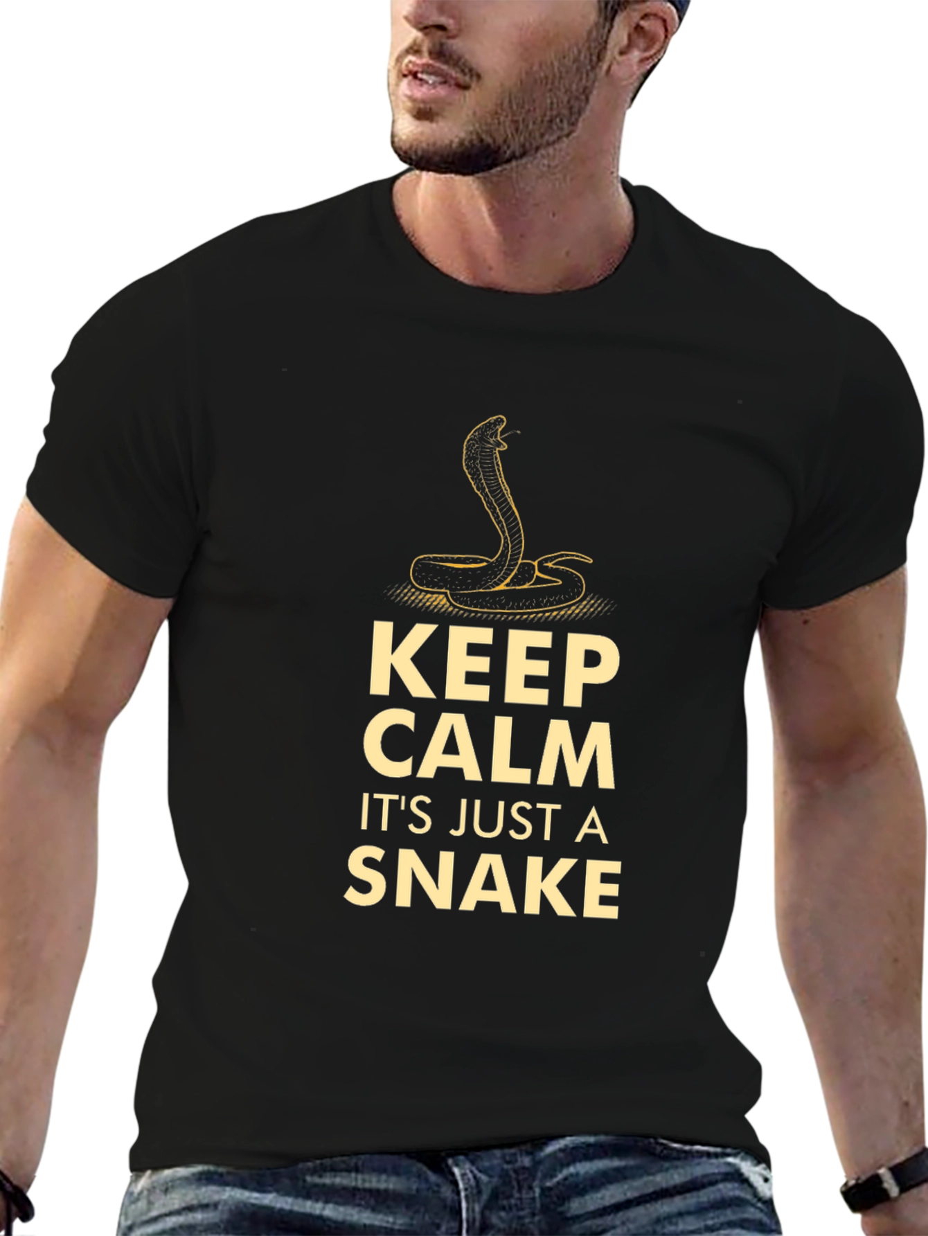 Keep Calm Snake T-Shirt - Mens Funny Cobra Tee