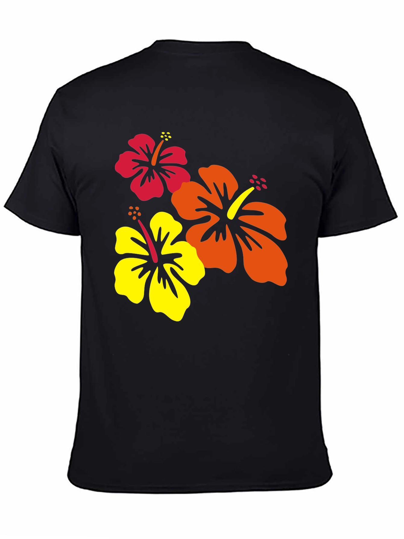 Tropical Hibiscus Black T-Shirt