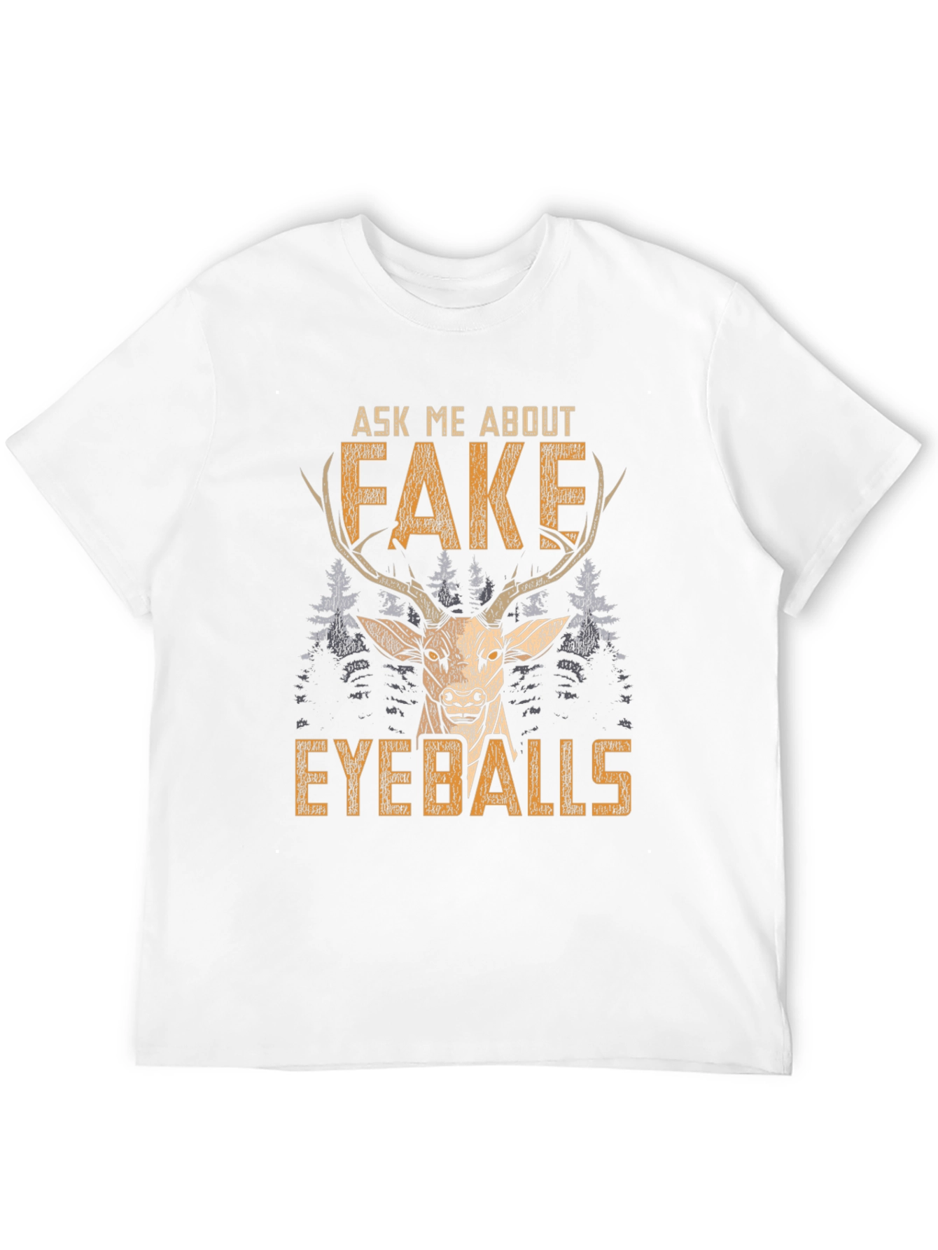 Funny Fake Eyeballs Deer Graphic T-Shirt